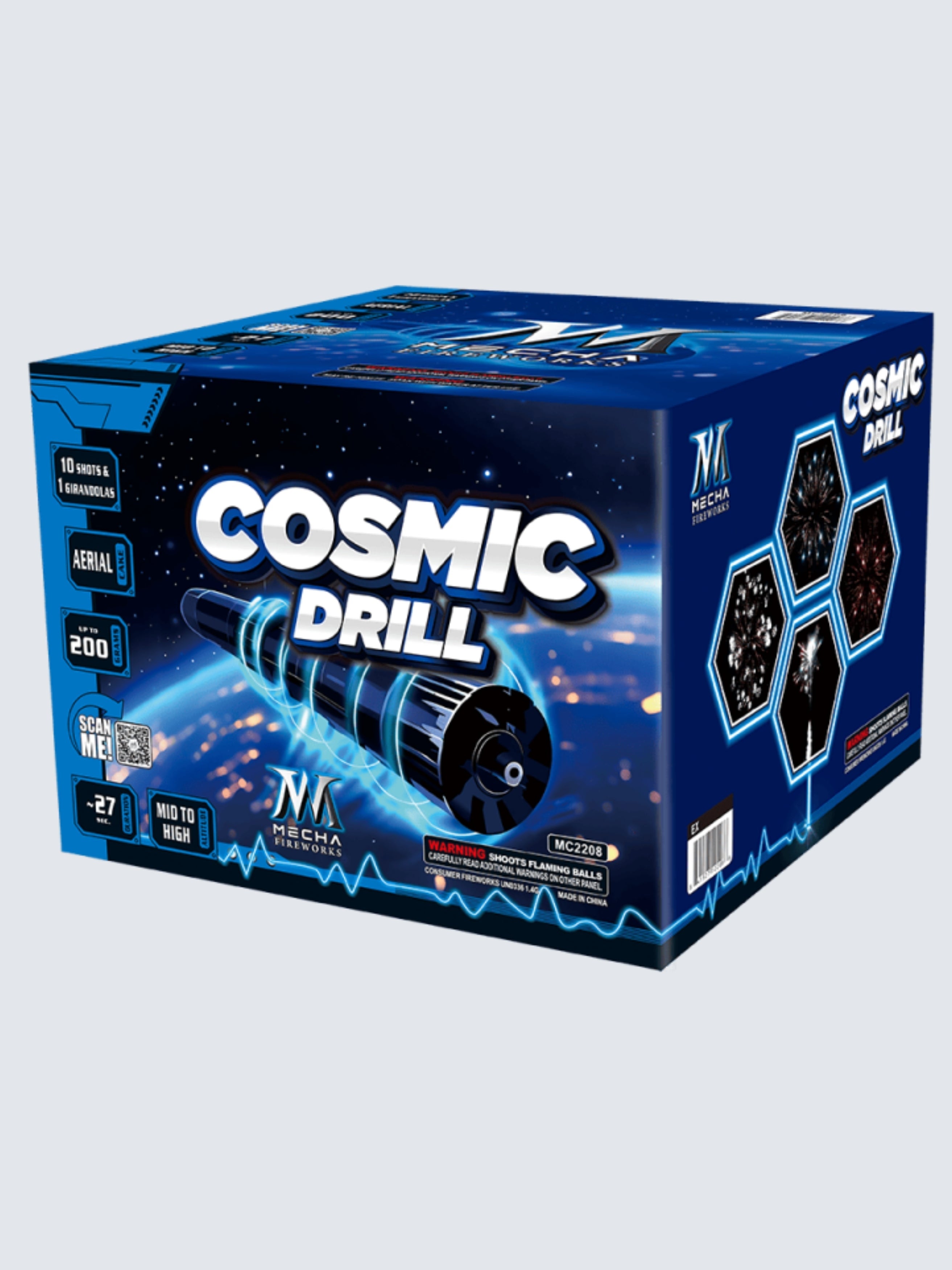 Cosmic Drill | 10 Shot Aerial Repeater Girandola