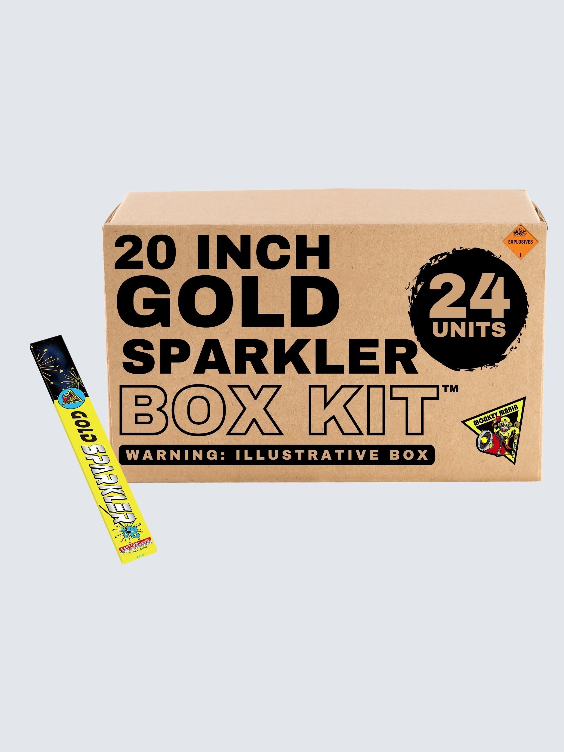 Monkey Mania Gold Sparkler | 20 Inch Gold Metal Handheld Sparkler