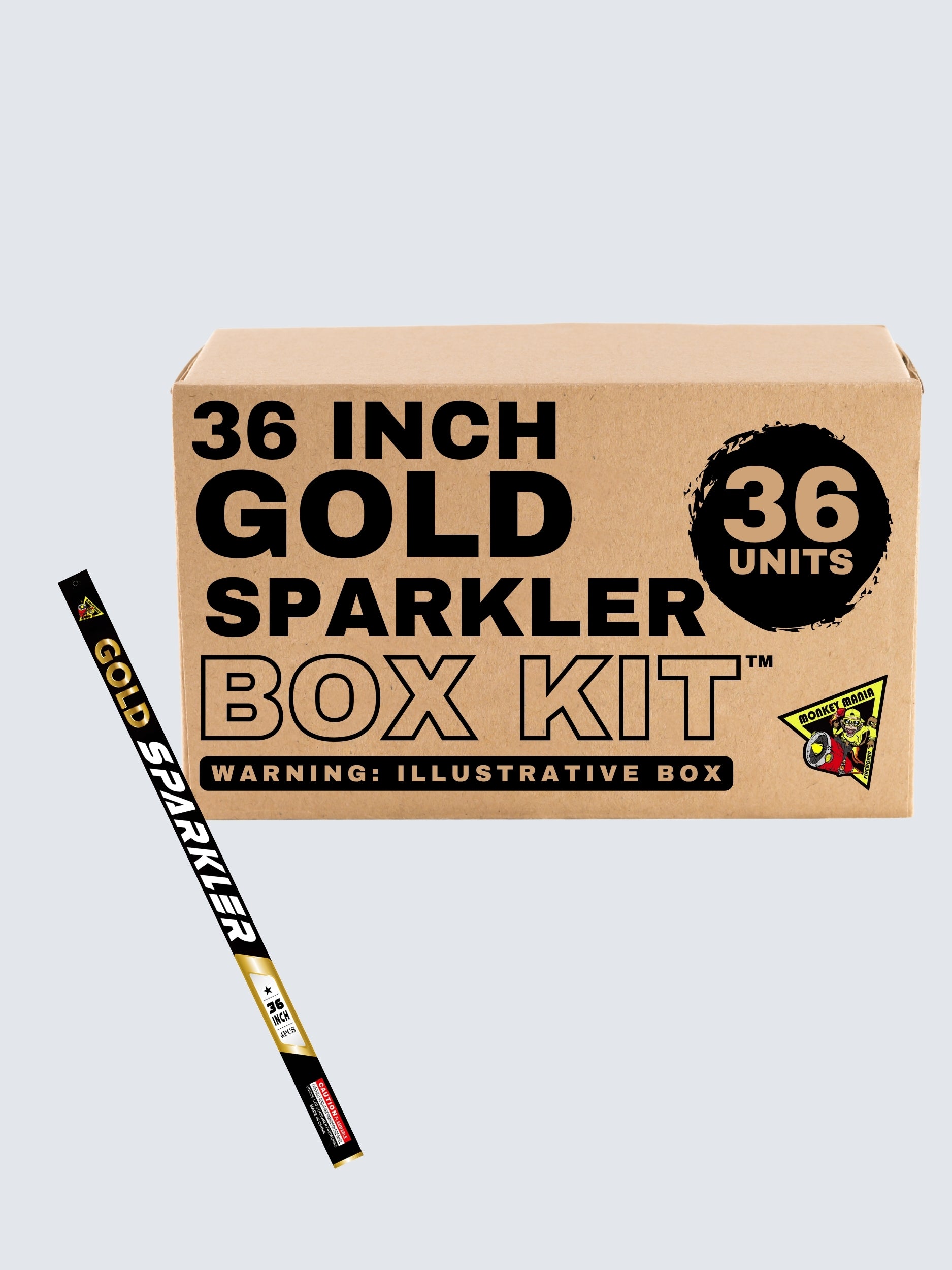 Monkey Mania Gold Sparkler | 36 Inch Gold Metal Handheld Sparkler