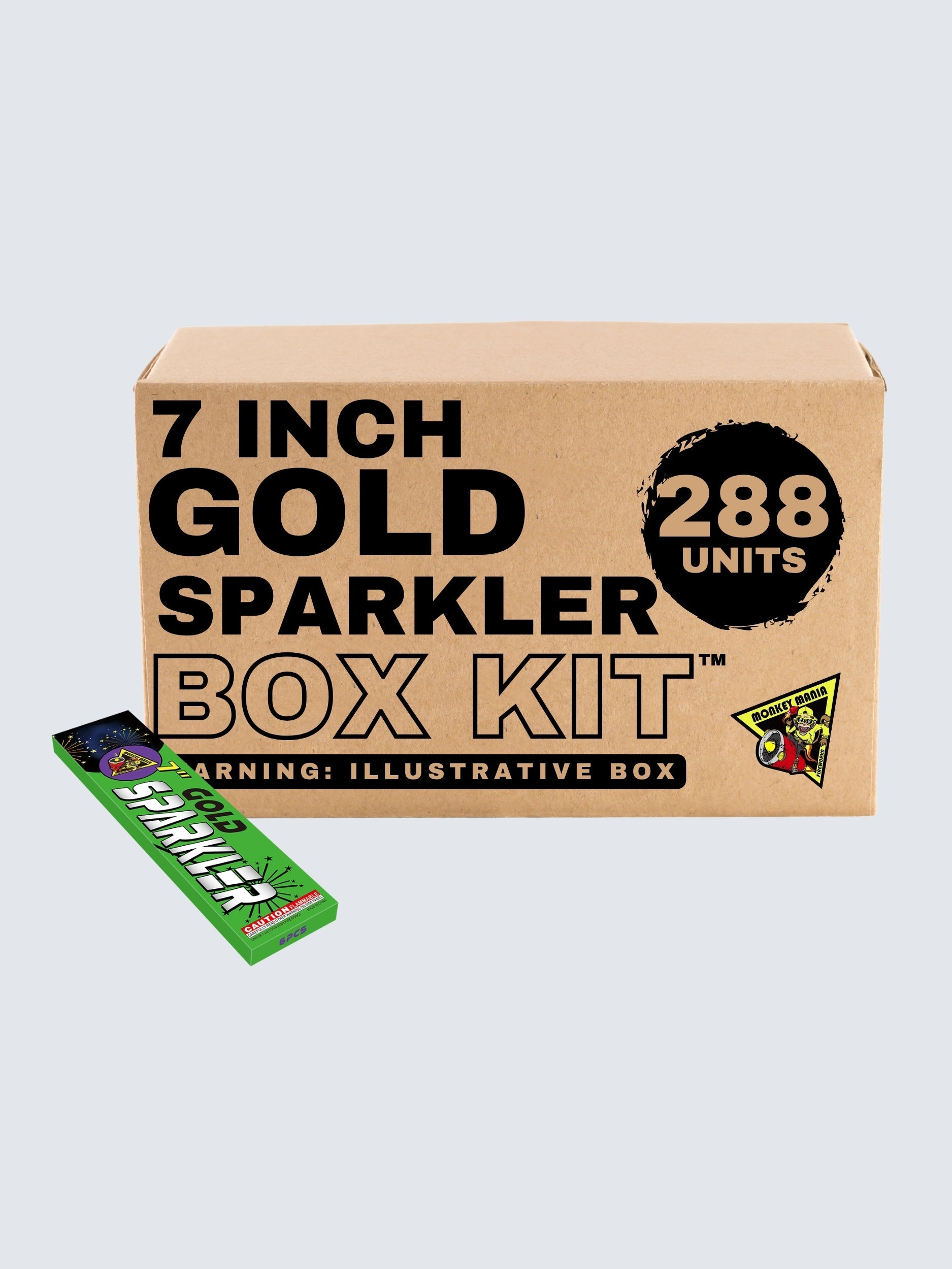 Monkey Mania Gold Sparkler | 7 Inch Gold Metal Handheld Sparkler