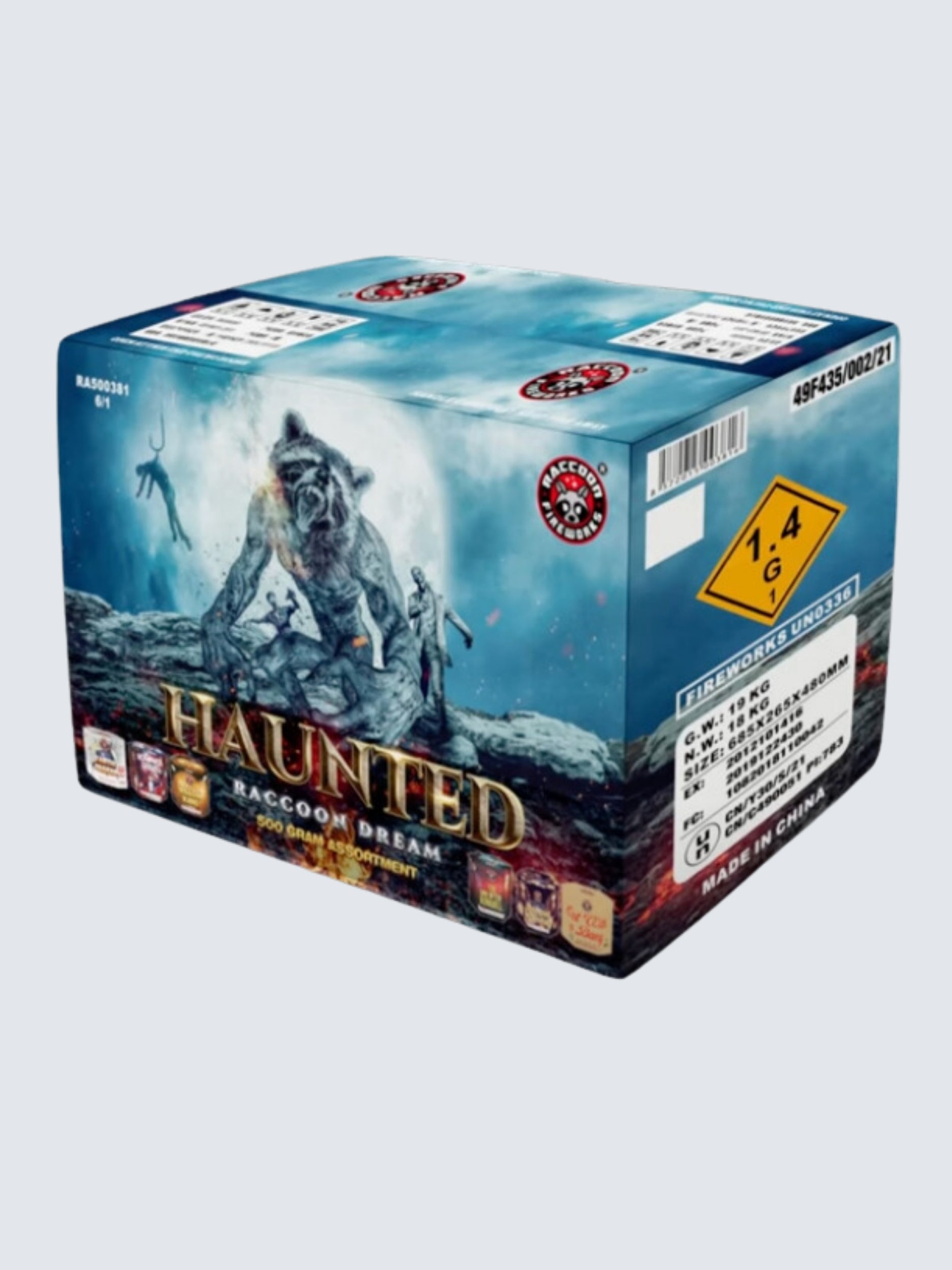 Haunted Raccoon Dream Assorted Case | 42 Shot Aerial Repeater Box Kit™