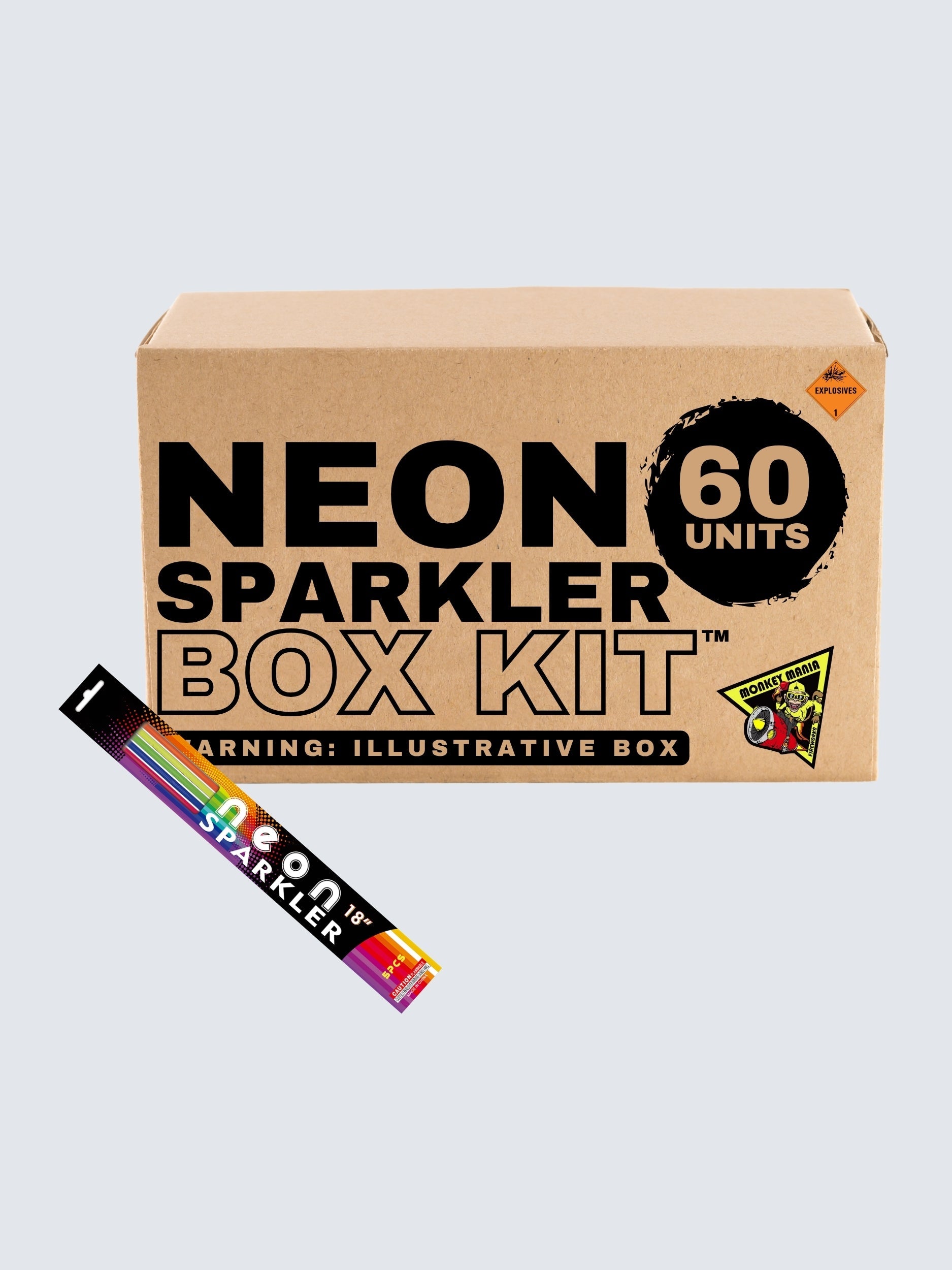 Monkey Mania Neon Sparklers | 18 Inch Colorful Handheld Sparkler