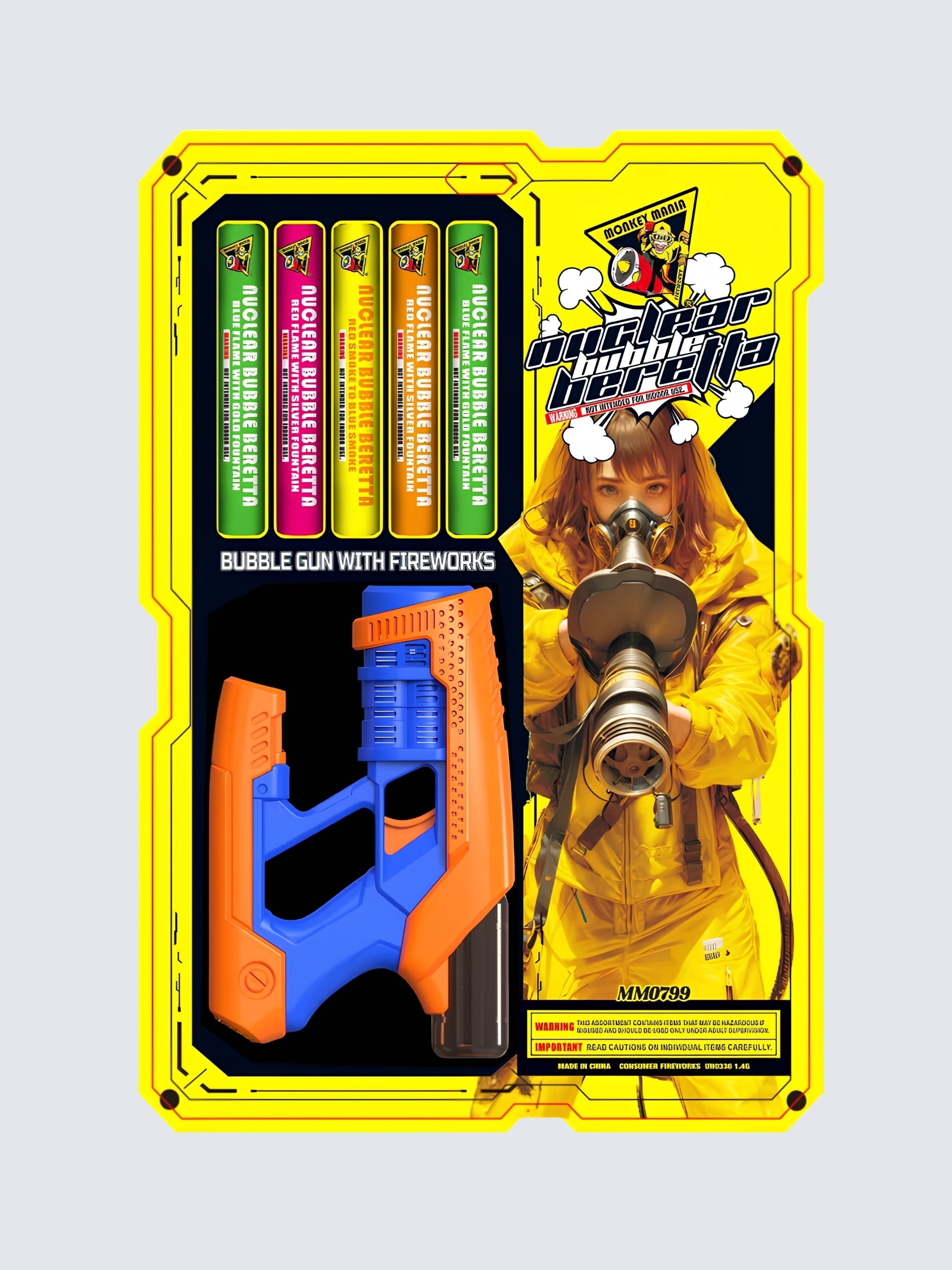 Nuclear Bubble Beretta | X-tra Large Sparkler With Toy Gun Novelty
