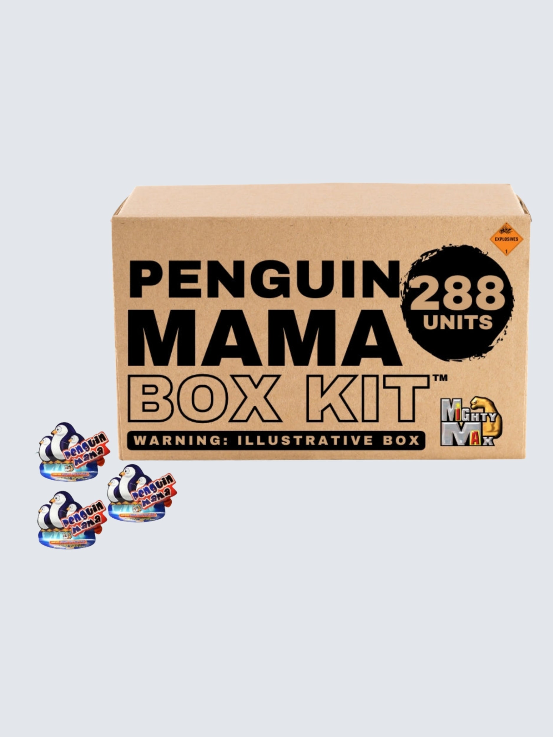 Penguin Mama | Paper-craft Penguin Shape Fountain Ground Novelty w/ a Popping Balloon