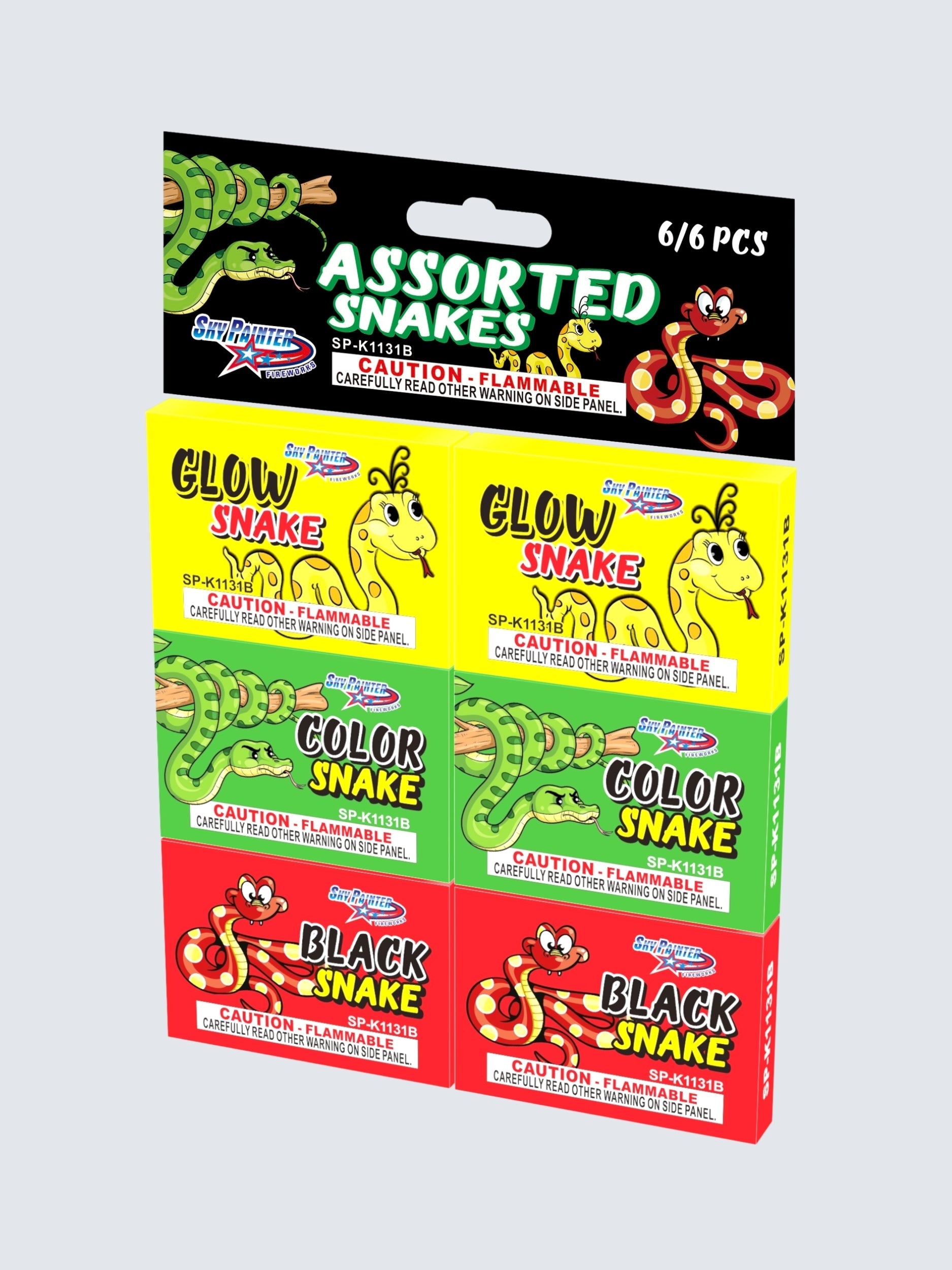 Sky Painter Assorted Snakes | Animal Shape Expendable Ground Novelty