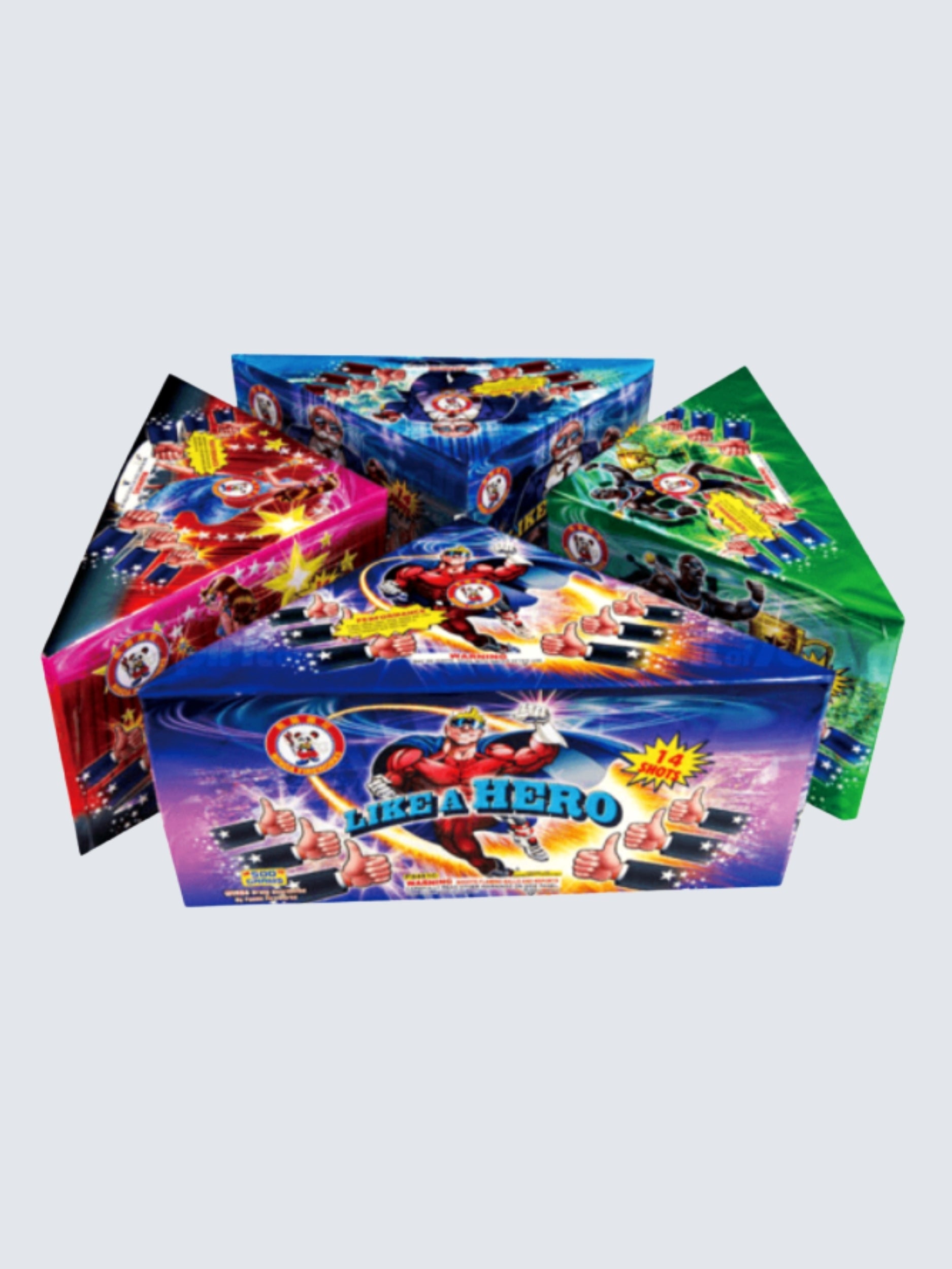 Amped Up! | 56 Shot Box Kit™ - Like a Boss - Like a Champ - Like a Hero - Like a Star by Winda Fireworks -Shop Online for X-tra Large Cake™ at Elite Fireworks!