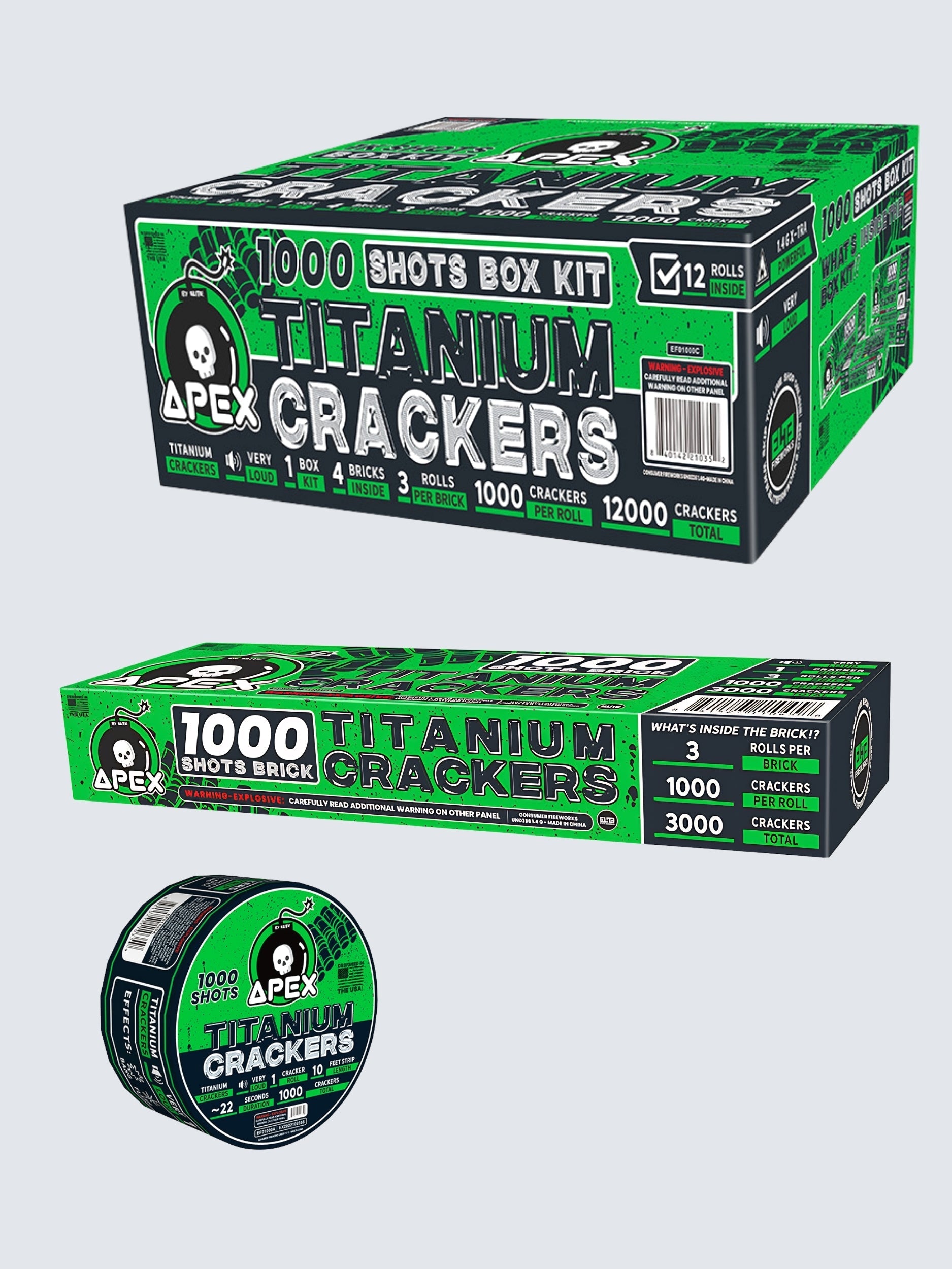 Apex Titanium Crackers™ | 1000 Shot Noisemaker by Apex by Elite!™ -Shop Online for Large Titanium Cracker at Elite Fireworks!