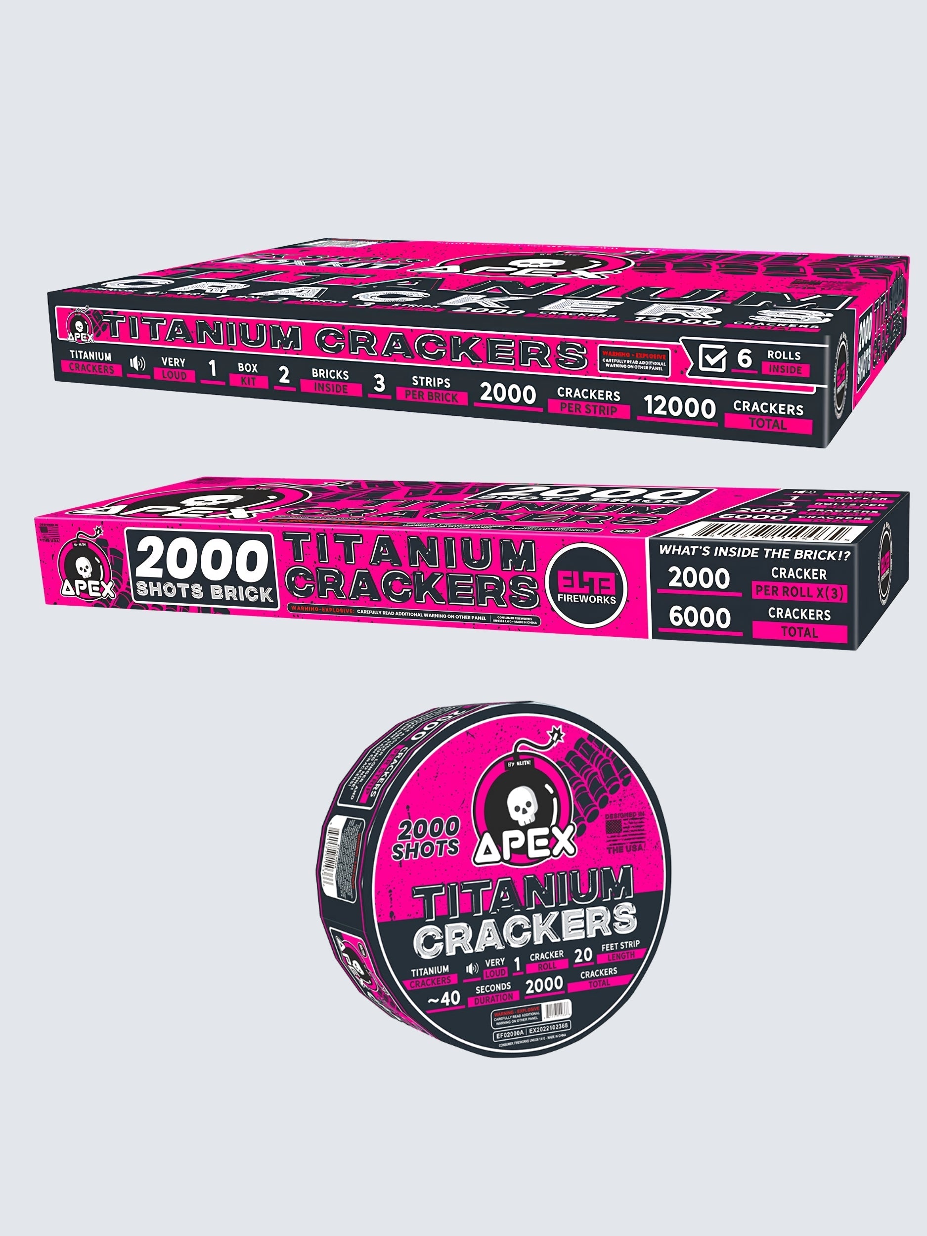 Apex Titanium Crackers™ | 2000 Shot Noisemaker by Apex by Elite!™ -Shop Online for Large Titanium Cracker at Elite Fireworks!