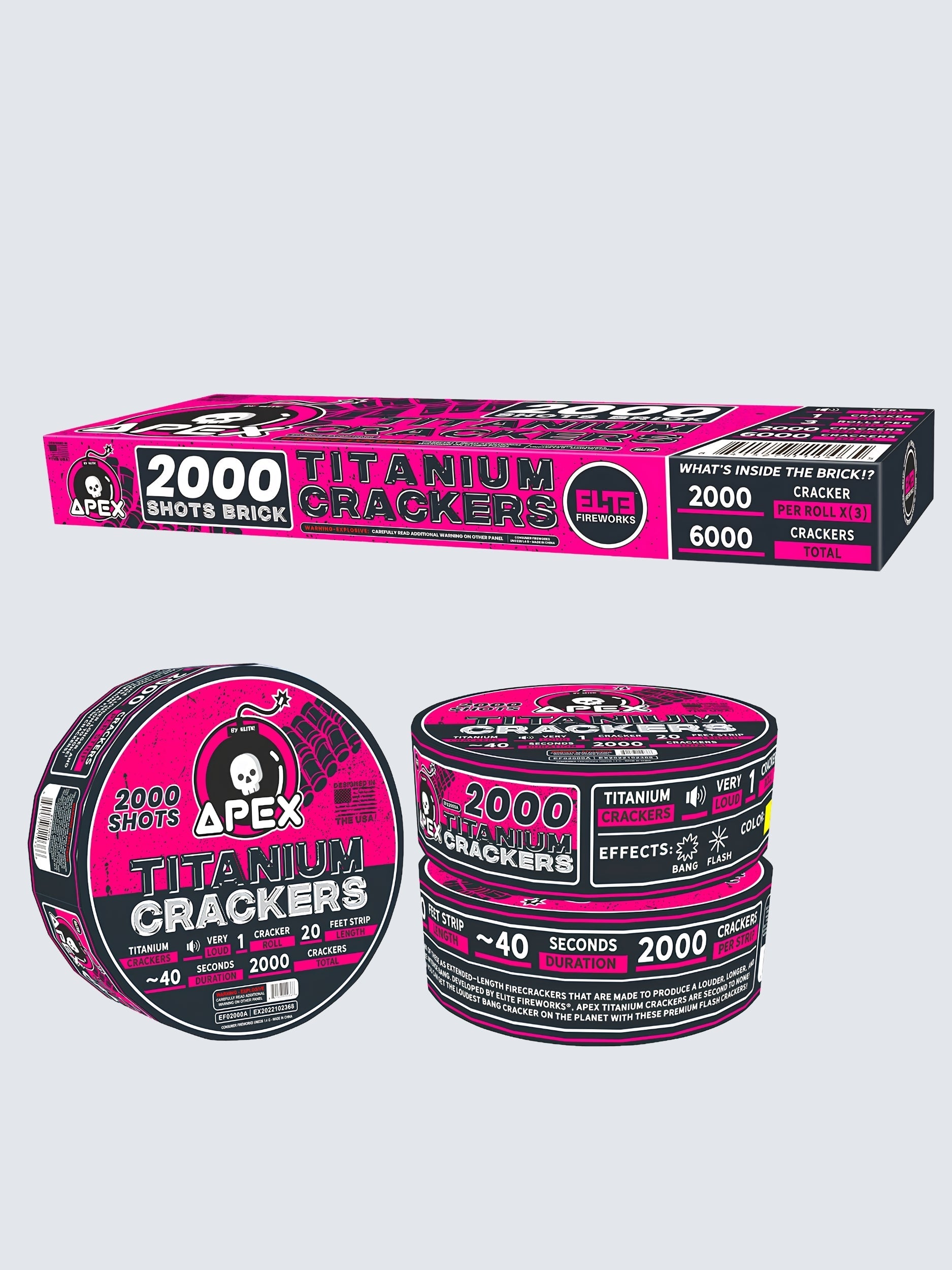 Apex Titanium Crackers™ | 2000 Shot Noisemaker by Apex by Elite!™ -Shop Online for Large Titanium Cracker at Elite Fireworks!