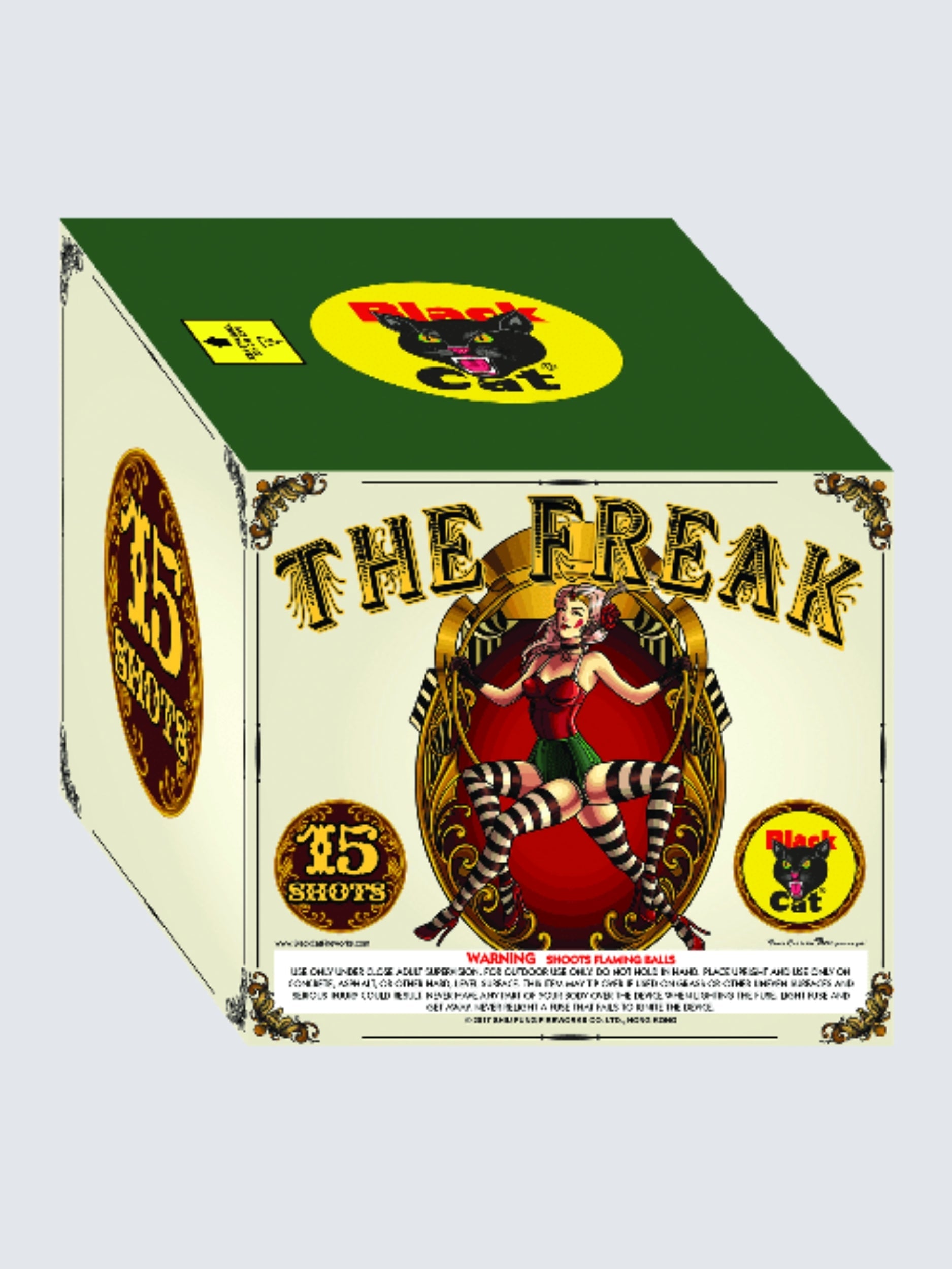 BC Combo Cakes | 60 Shot Box Kit™ - The Freak - Fright Night - Frat Party - Electric Avenue by Black Cat Fireworks -Shop Online for Large Cake at Elite Fireworks!