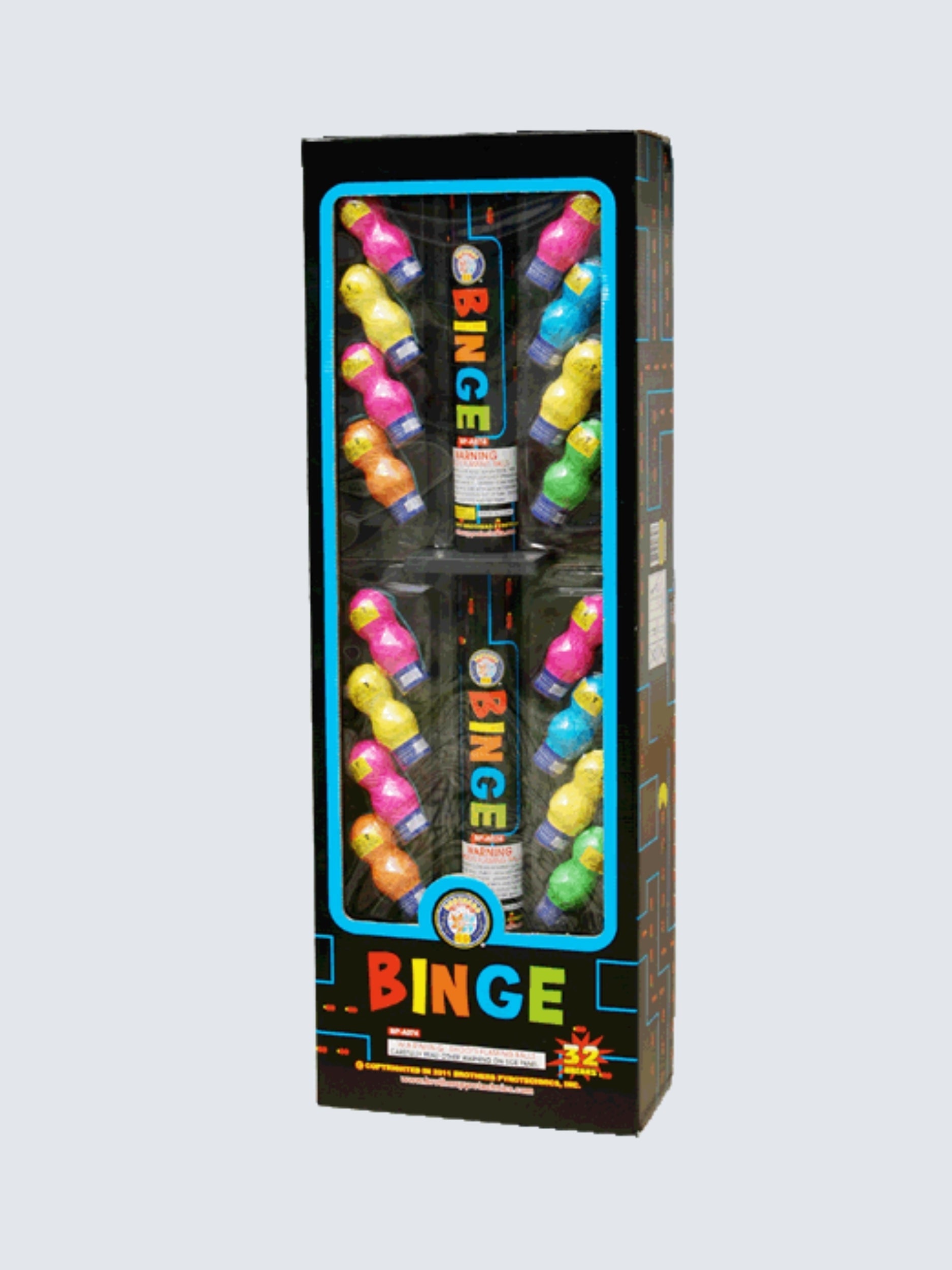 Binge | 32 Break Artillery Shell by Brothers Pyrotechnics -Shop Online for Multi-Ball Kit™ at Elite Fireworks!