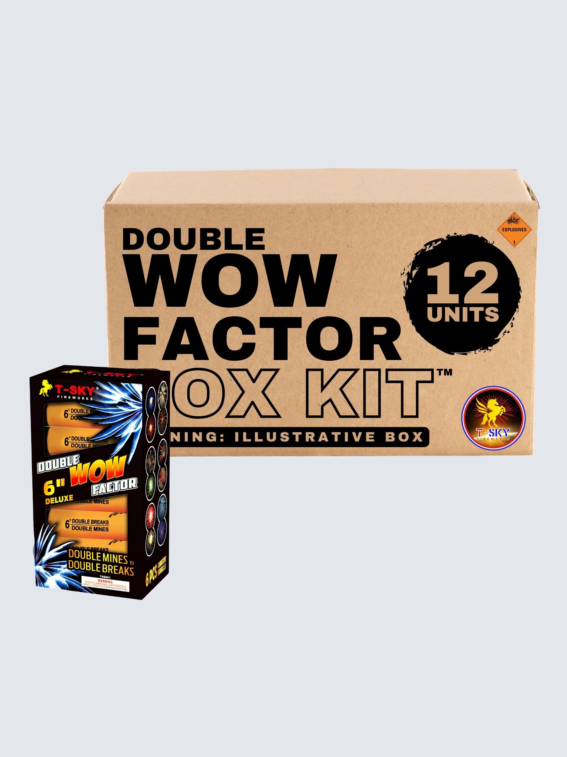 Double Wow Factor | 12 Break Artillery Shell by T-Sky Fireworks -Shop Online for XX-tra Large Canister Kit™ at Elite Fireworks!
