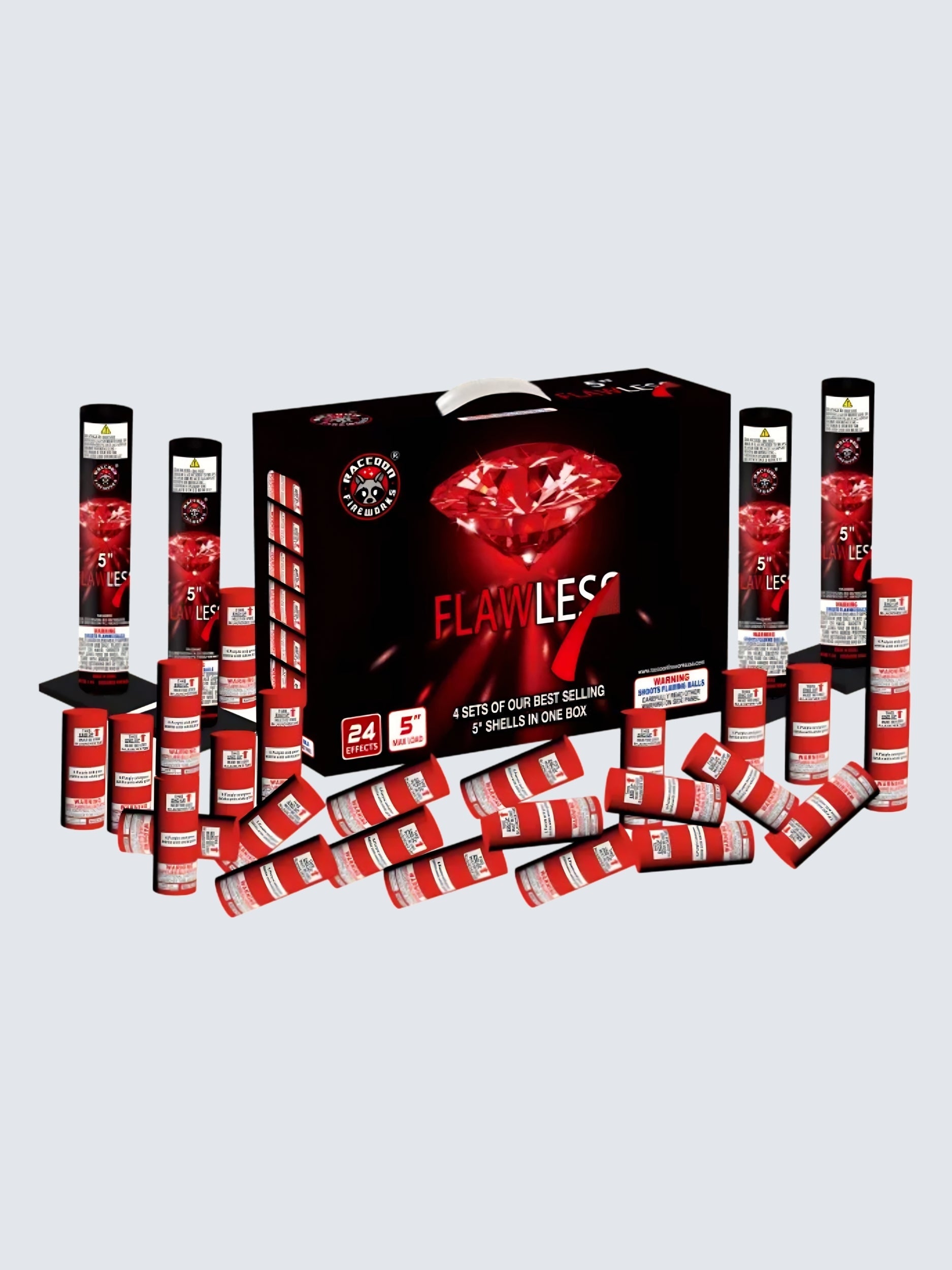 Flawless | 24 Break Artillery Shell by Raccoon Fireworks -Shop Online for X-tra Large Canister Kit™ at Elite Fireworks!