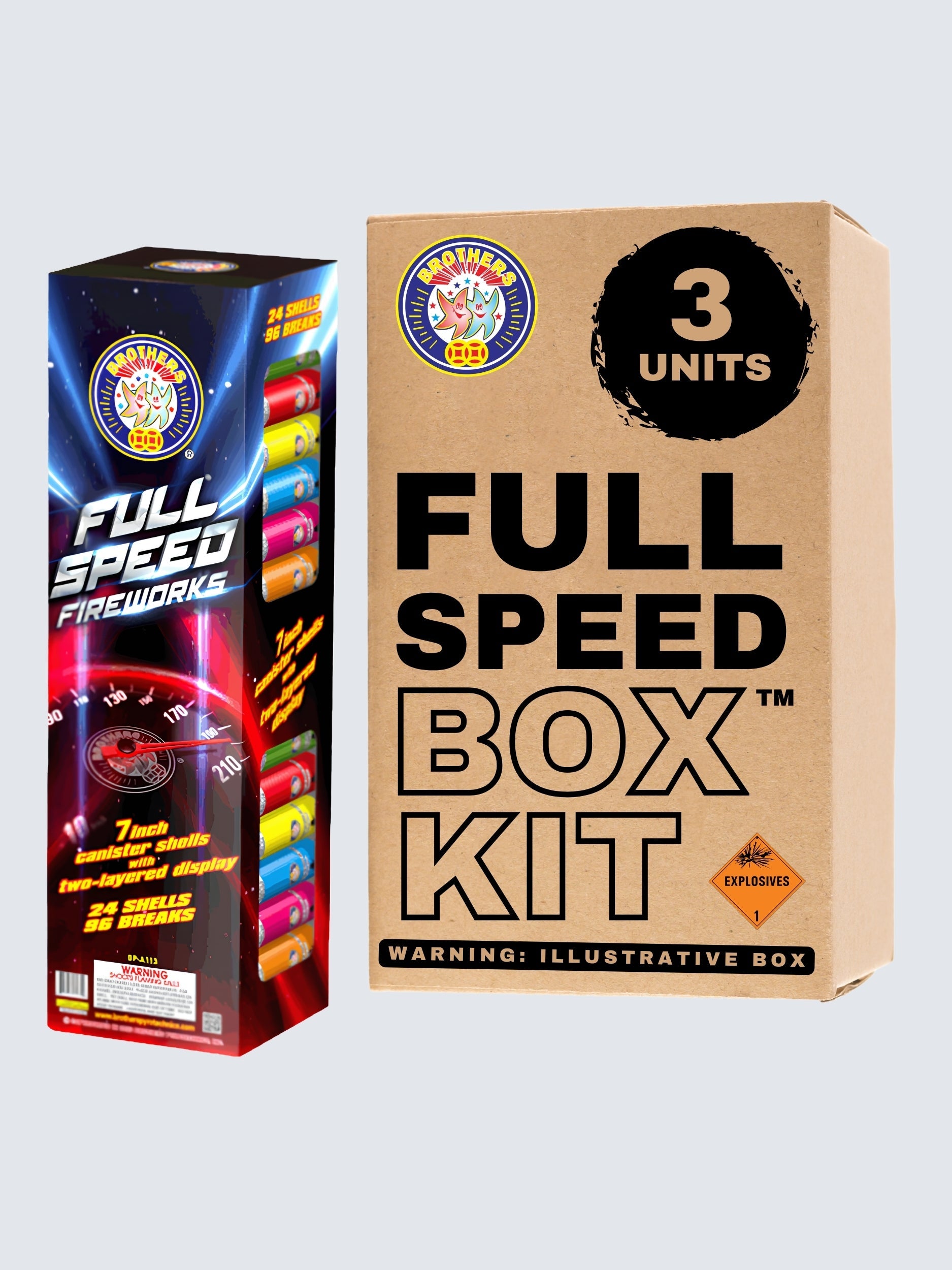 Full Speed | 60 Break Artillery Shell by Brothers Pyrotechnics -Shop Online for XX-tra Large Canister Kit™ at Elite Fireworks!