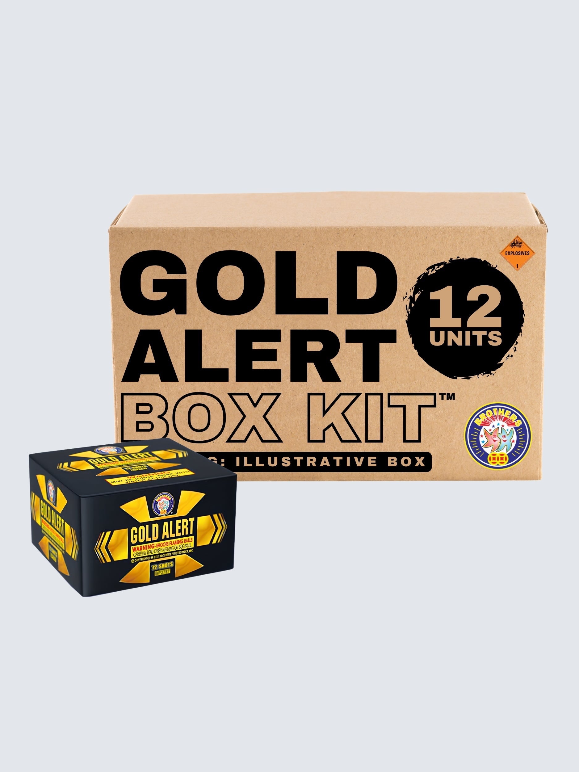 Gold Alert | 72 Shot Aerial Repeater by Brothers Pyrotechnics -Shop Online for Standard Cake at Elite Fireworks!