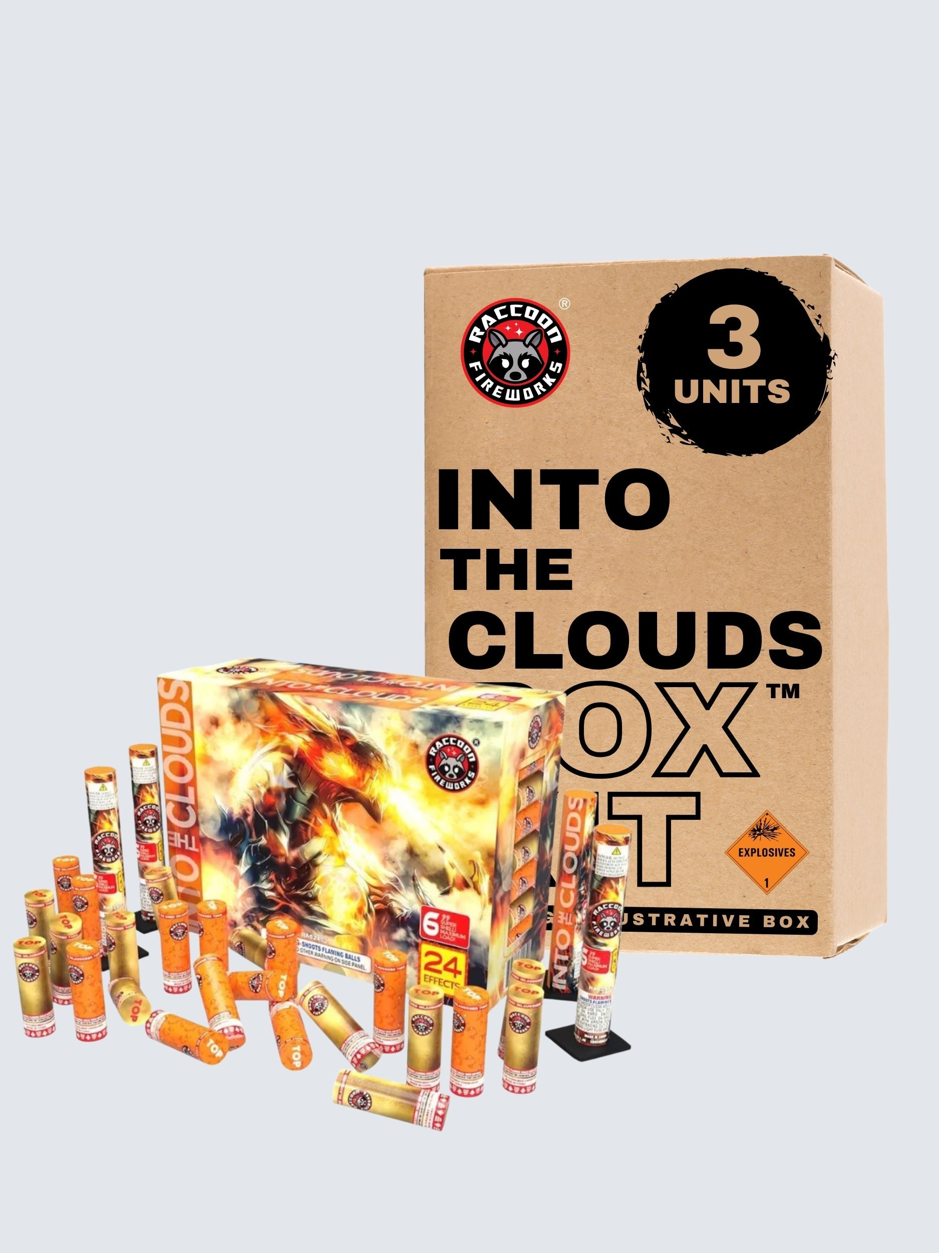 Into The Clouds | 30 Break Artillery Shell by Raccoon Fireworks -Shop Online for XX-tra Large Canister Kit™ at Elite Fireworks!
