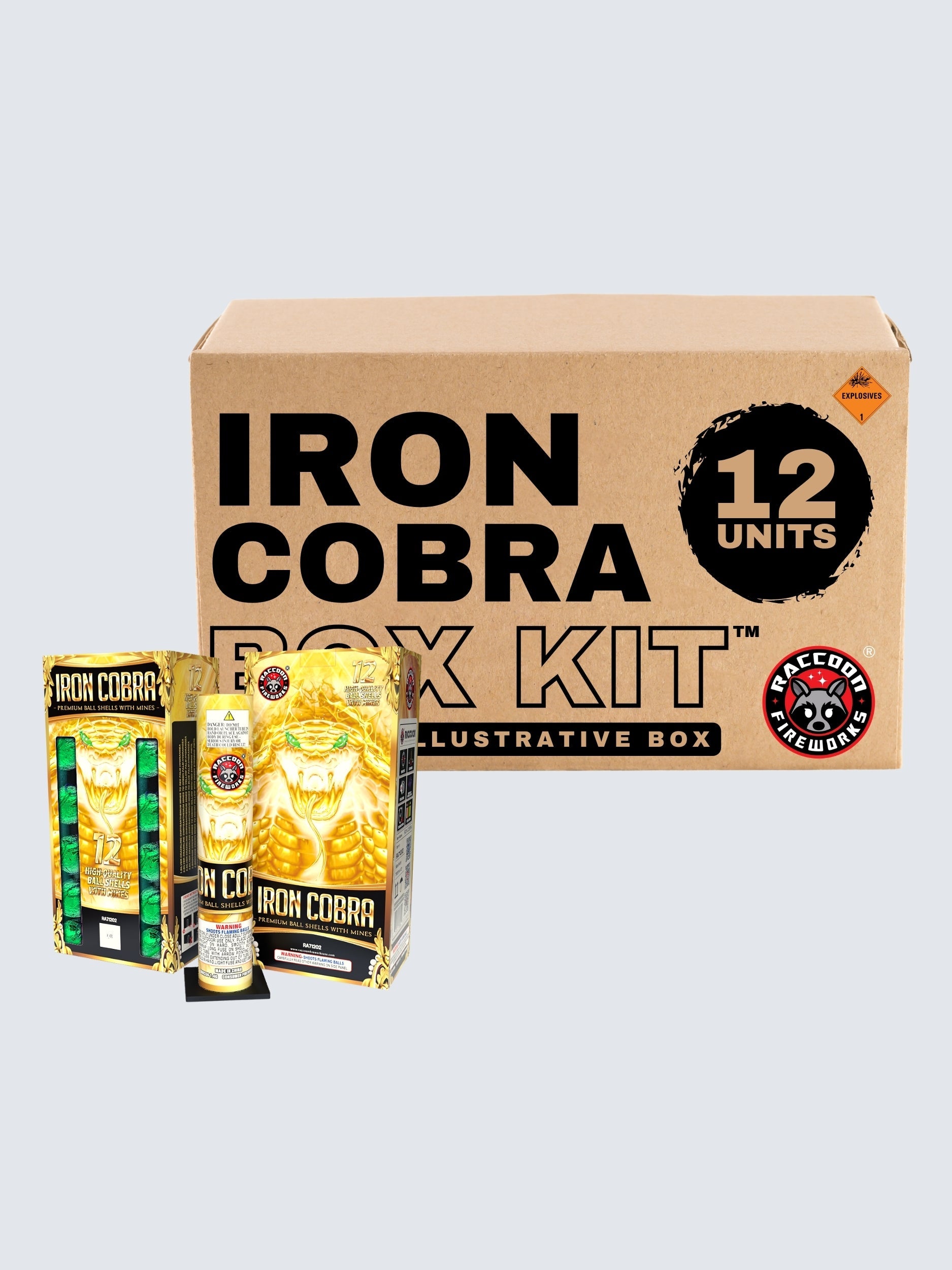 Iron Cobra | 12 Break Artillery Shell by Raccoon Fireworks -Shop Online for Large Ball Kit™ at Elite Fireworks!