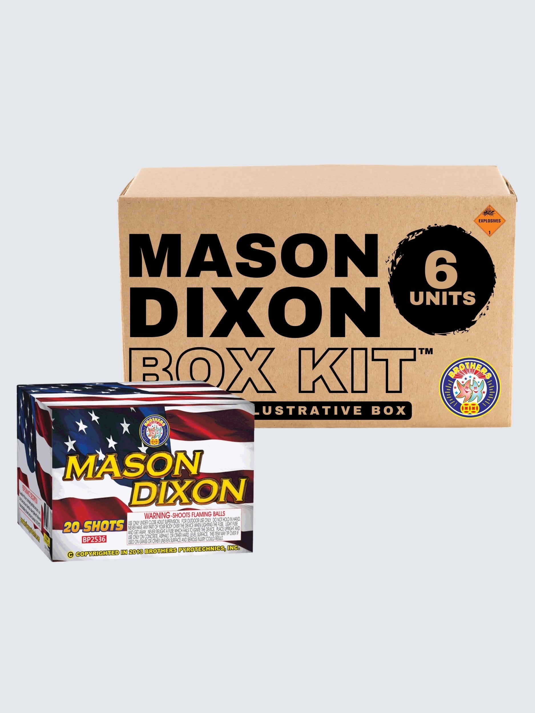 Mason Dixon | 20 Shot Aerial Repeater by Brothers Pyrotechnics -Shop Online for Large Cake at Elite Fireworks!