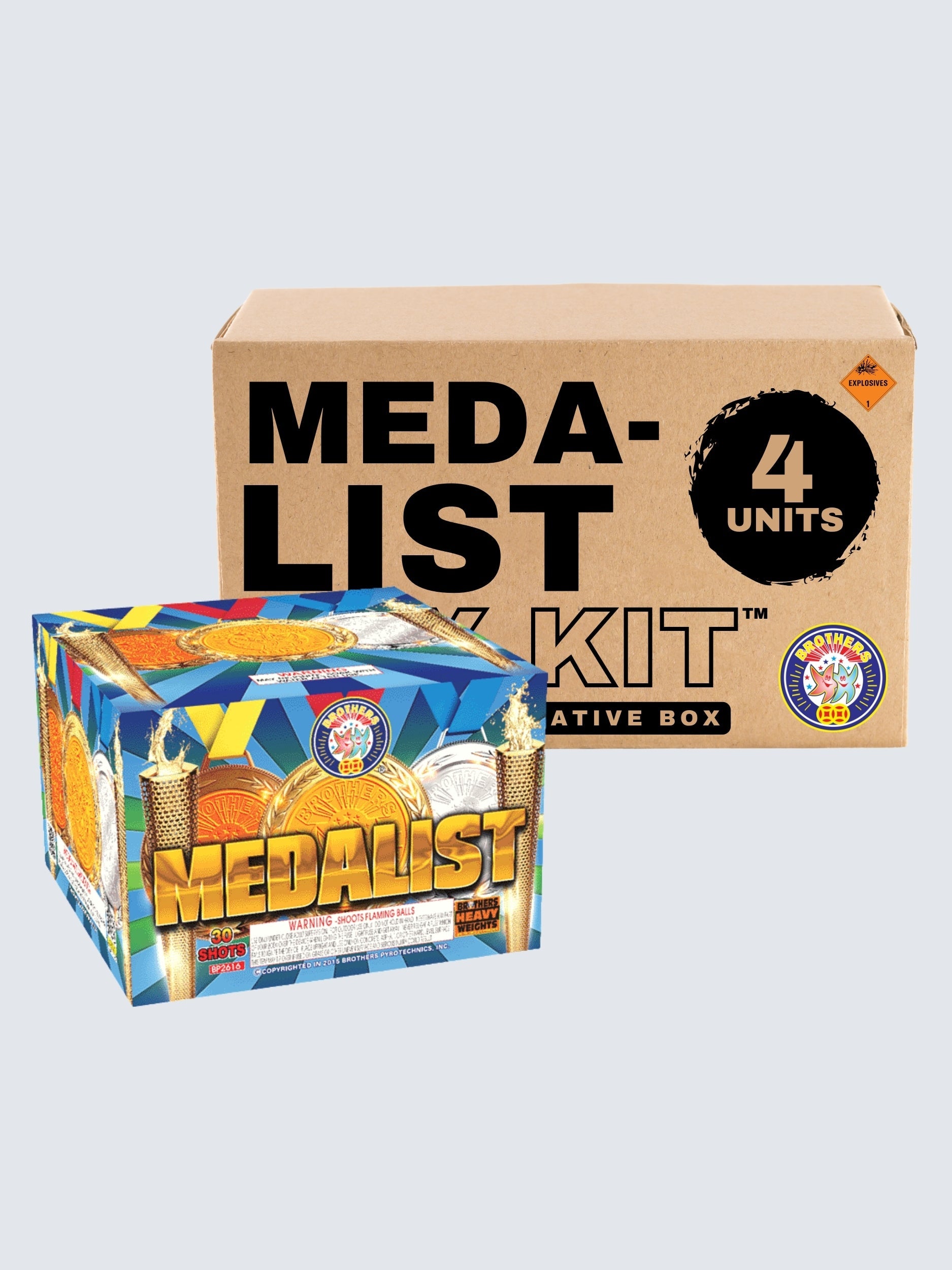 Medalist | 30 Shot Aerial Repeater by Brothers Pyrotechnics -Shop Online for X-tra Large Cake™ at Elite Fireworks!