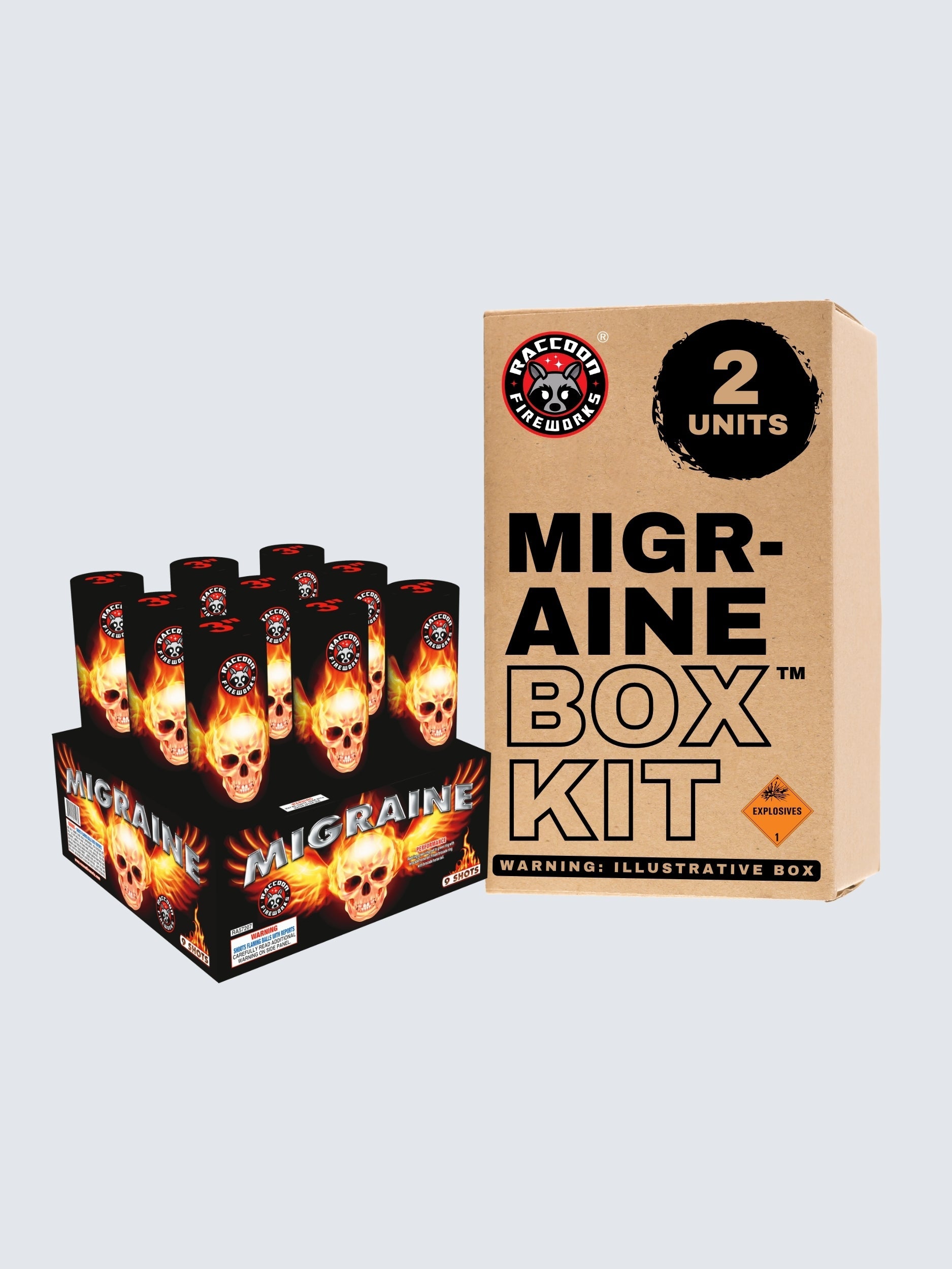 Migraine | 9 Shot Aerial Repeater by Raccoon Fireworks -Shop Online for NOAB Cake at Elite Fireworks!