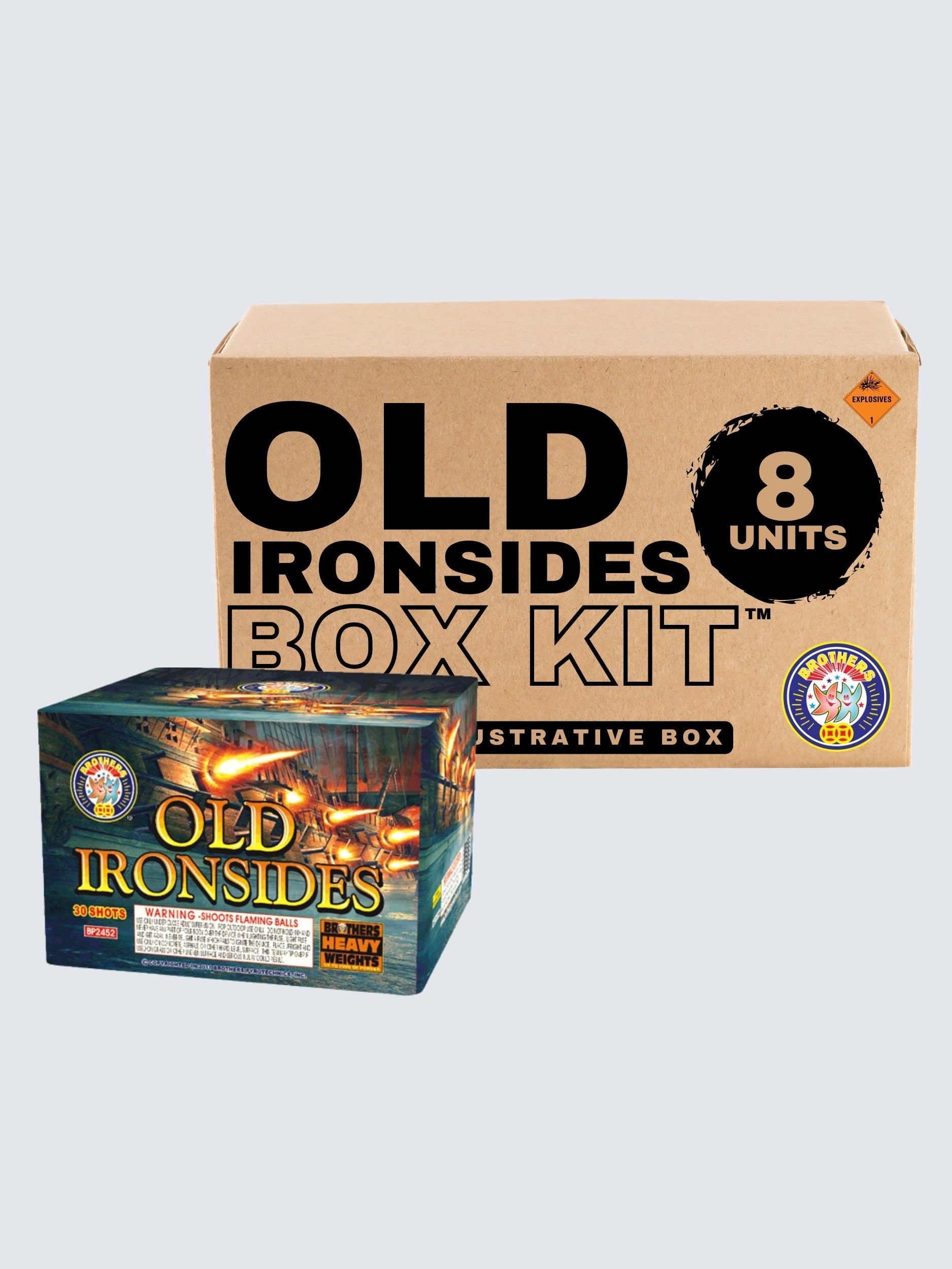 Old Ironsides | 30 Shot Aerial Repeater by Brothers Pyrotechnics -Shop Online for Large Cake at Elite Fireworks!