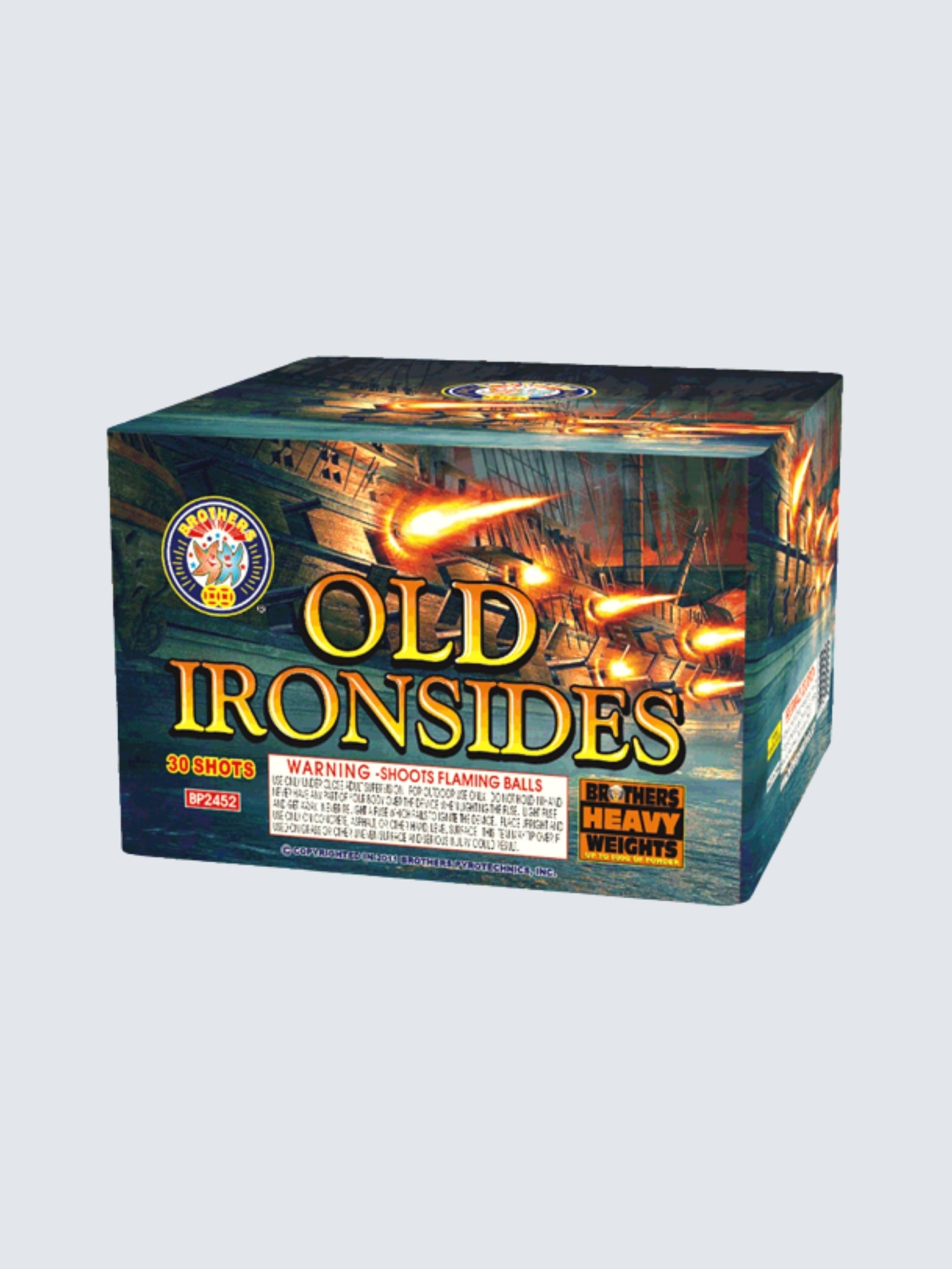 Old Ironsides | 30 Shot Aerial Repeater by Brothers Pyrotechnics -Shop Online for Large Cake at Elite Fireworks!