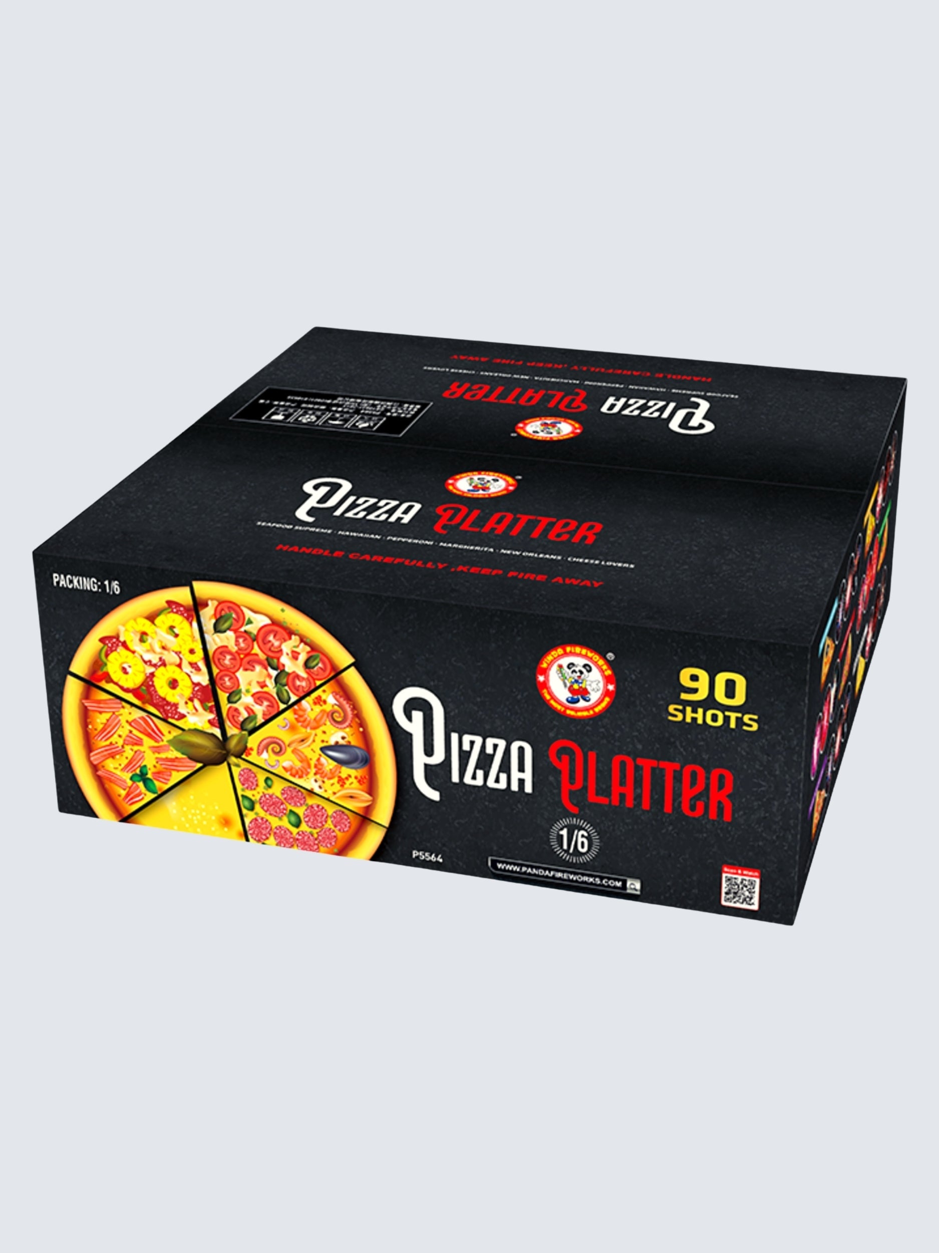 Pizza Platter | 90 Shot Box Kit™ - Six Slices by Winda Fireworks -Shop Online for Large Cake at Elite Fireworks!