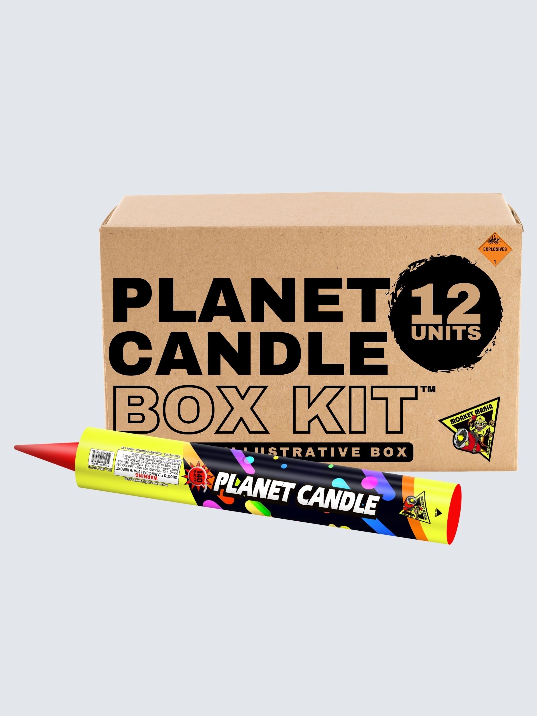 Planet Candle | 140 Shot Barrage Candle by Monkey Mania -Shop Online for X-tra Large Candle™ at Elite Fireworks!
