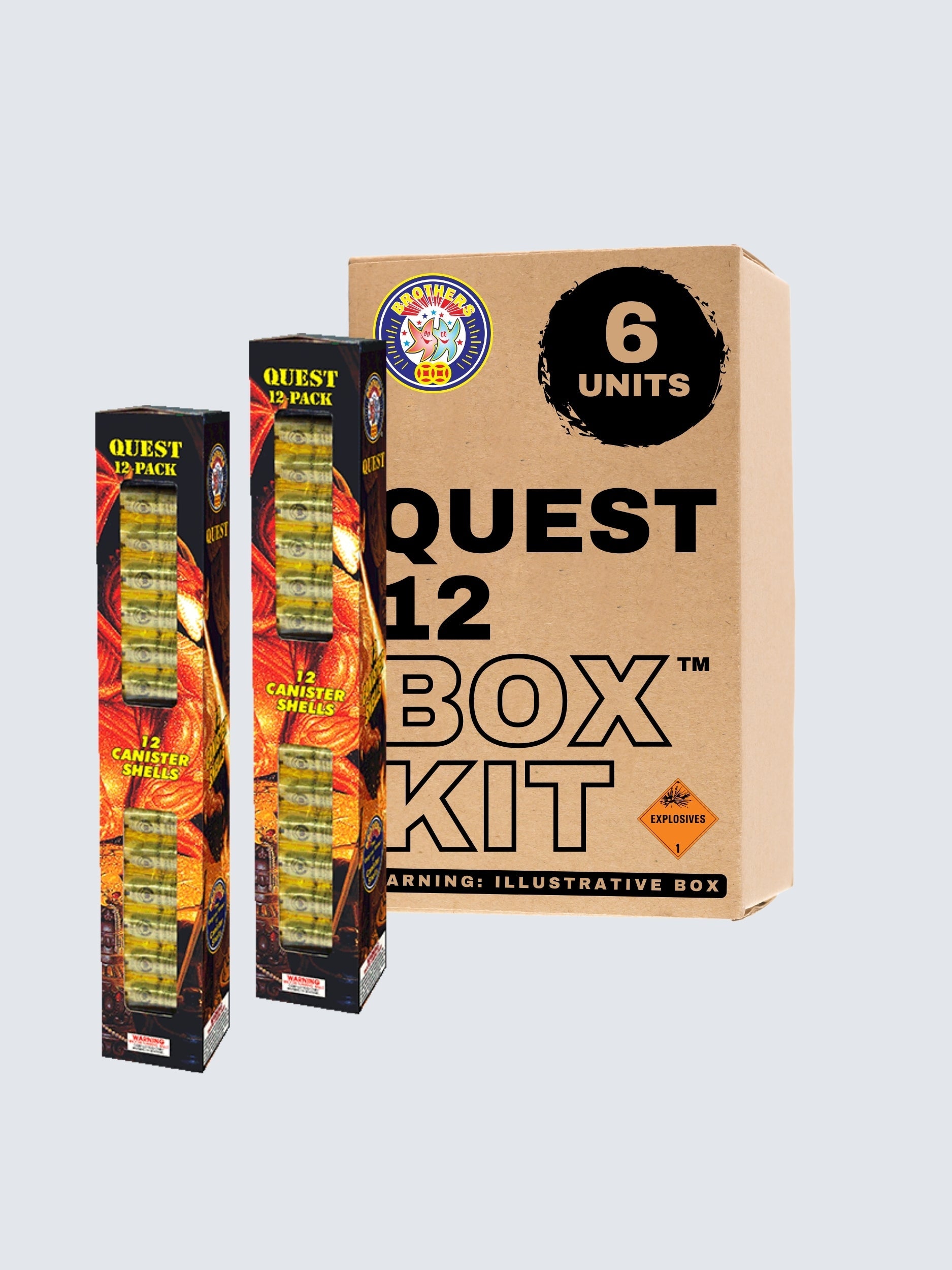 Quest 12 | 12 Break Artillery Shell by Brothers Pyrotechnics -Shop Online for Large Canister Kit™ at Elite Fireworks!