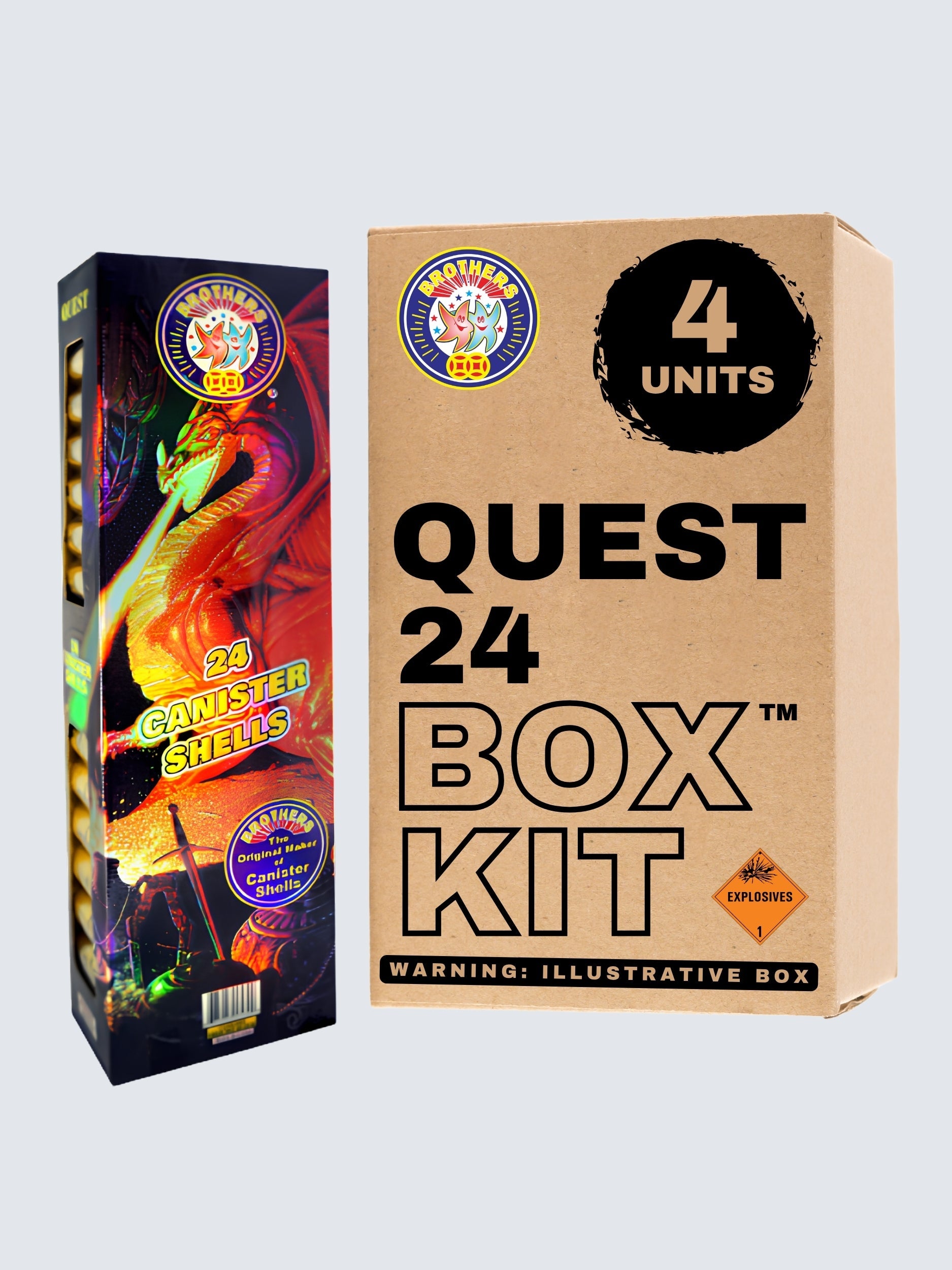 Quest 24 | 24 Break Artillery Shell by Brothers Pyrotechnics -Shop Online for Large Canister Kit™ at Elite Fireworks!