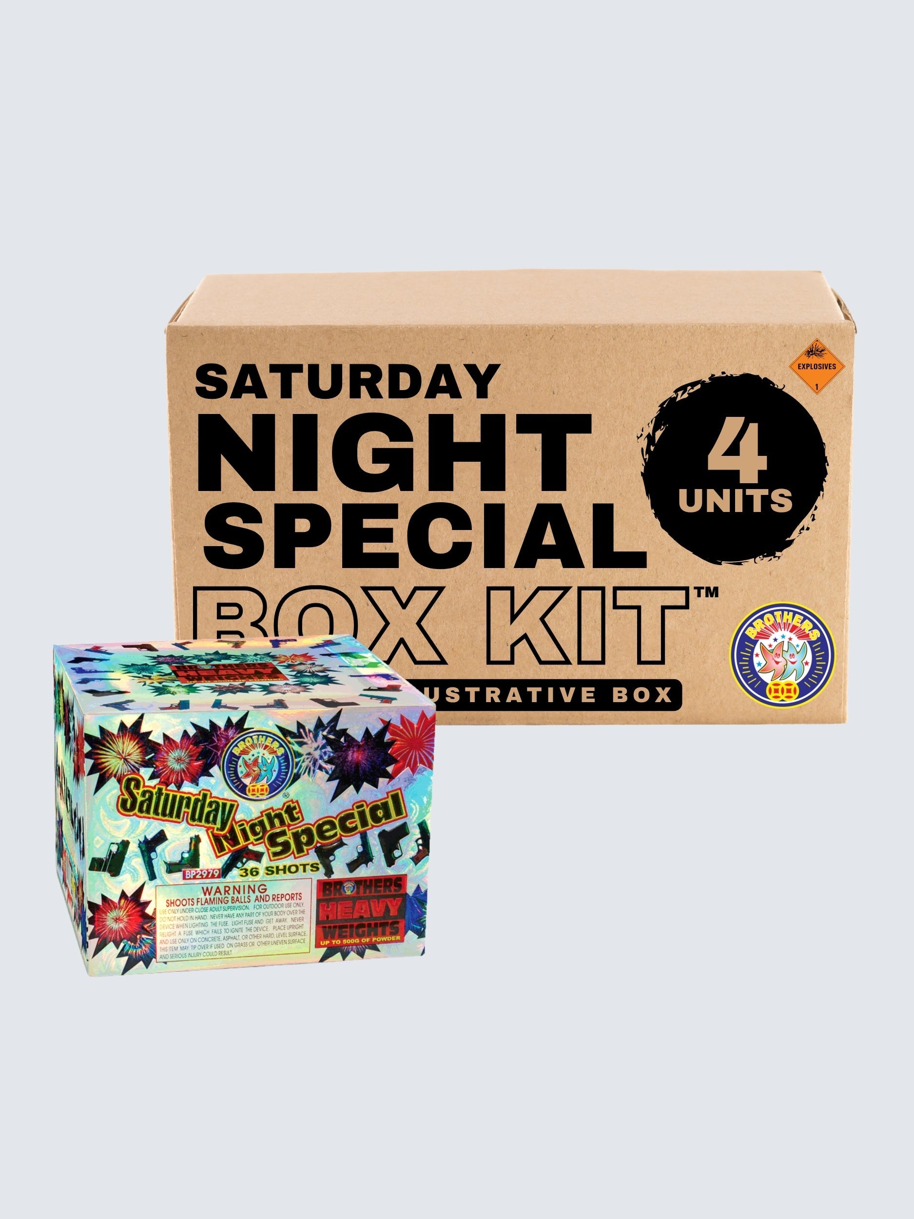 Saturday Night Special | 36 Shot Aerial Repeater by Brothers Pyrotechnics -Shop Online for X-tra Large Cake™ at Elite Fireworks!