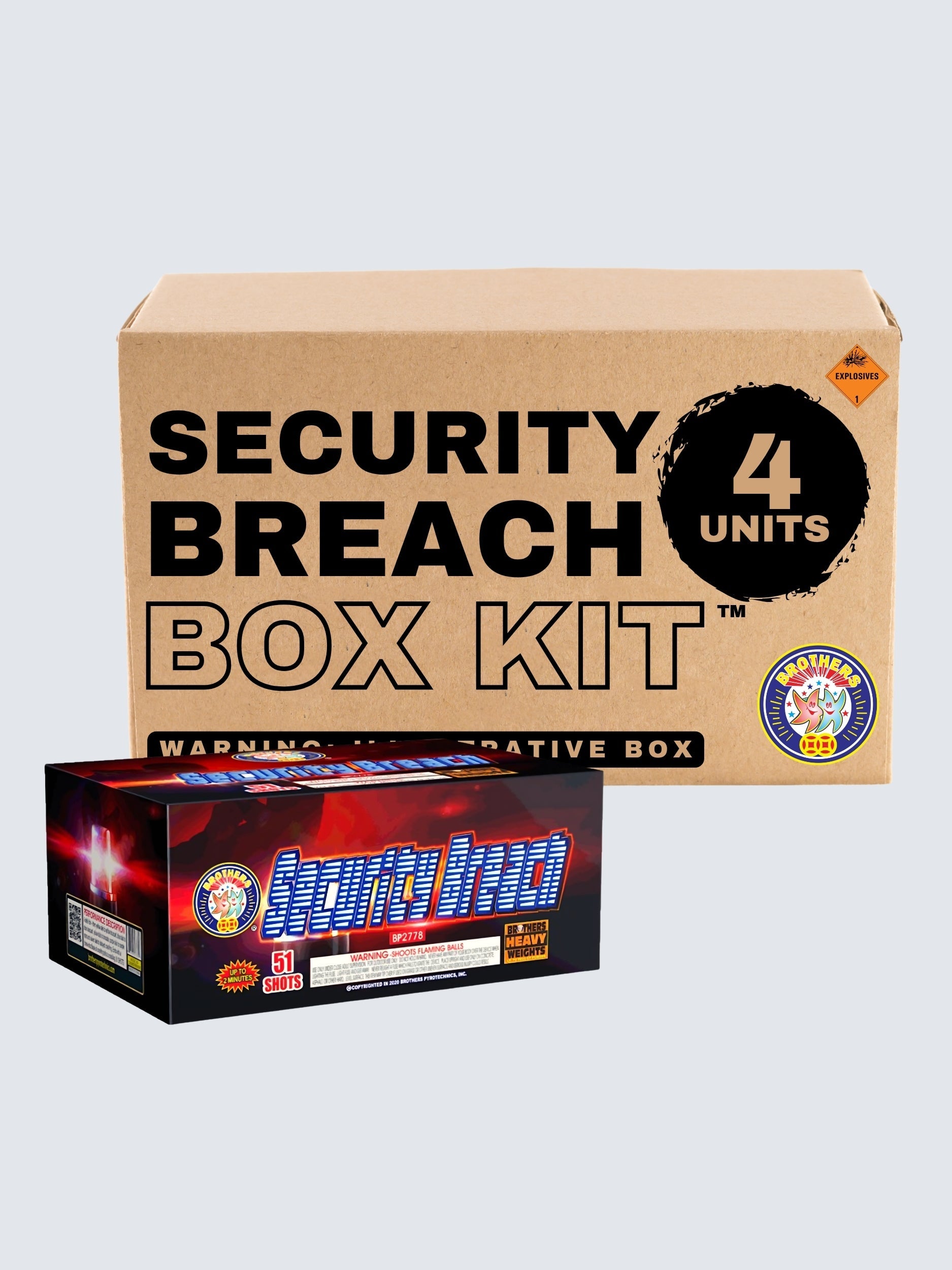 Security Breach | 51 Shot Aerial Repeater by Brothers Pyrotechnics -Shop Online for X-tra Large Cake™ at Elite Fireworks!