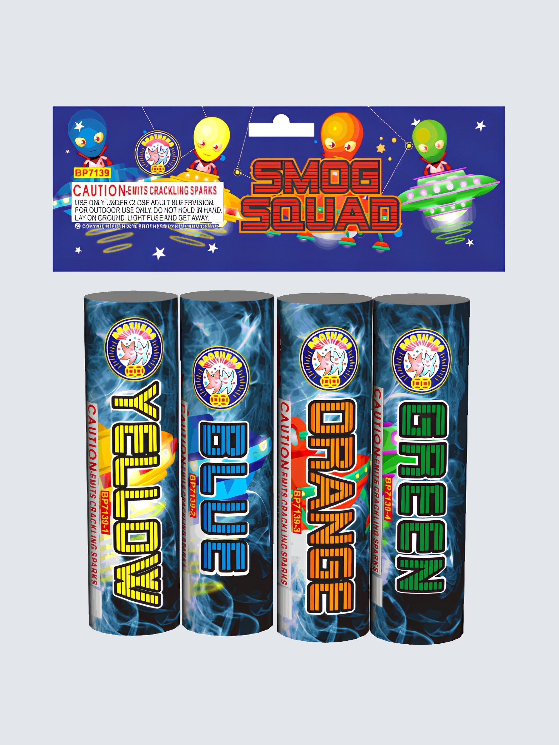 Smog Squad | Four Color Assorted Smoke Gadget by Brothers Pyrotechnics -Shop Online for X-tra Large Smoke Tube™ at Elite Fireworks!