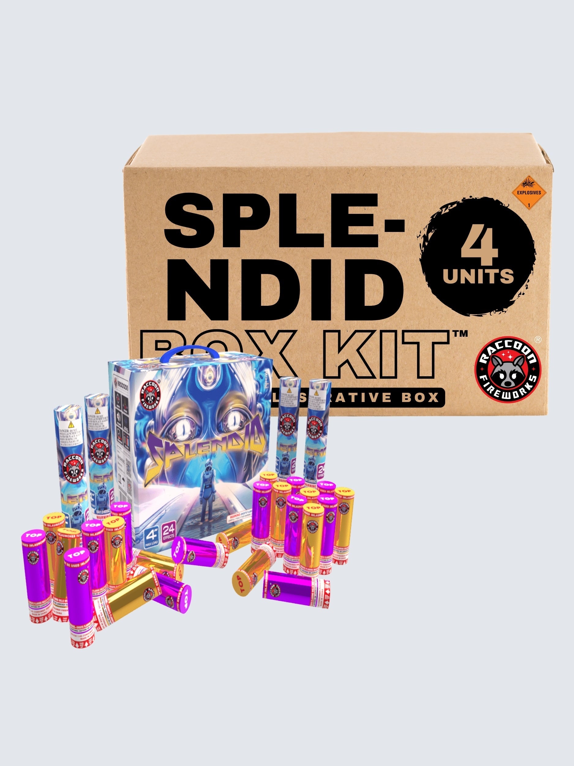 Splendid | 24 Break Artillery Shell by Raccoon Fireworks -Shop Online for Large Canister Kit™ at Elite Fireworks!