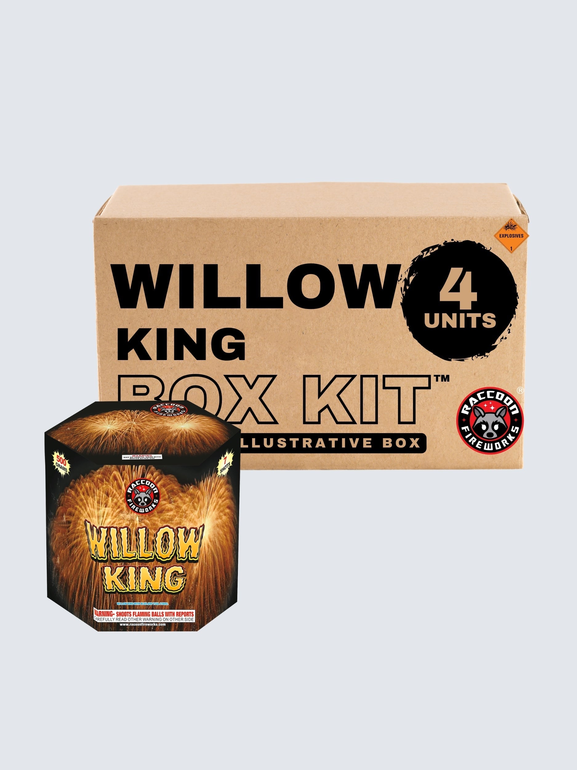 Willow King | 7 Shot Aerial Repeater by Raccoon Fireworks -Shop Online for X-tra Large Cake™ at Elite Fireworks!