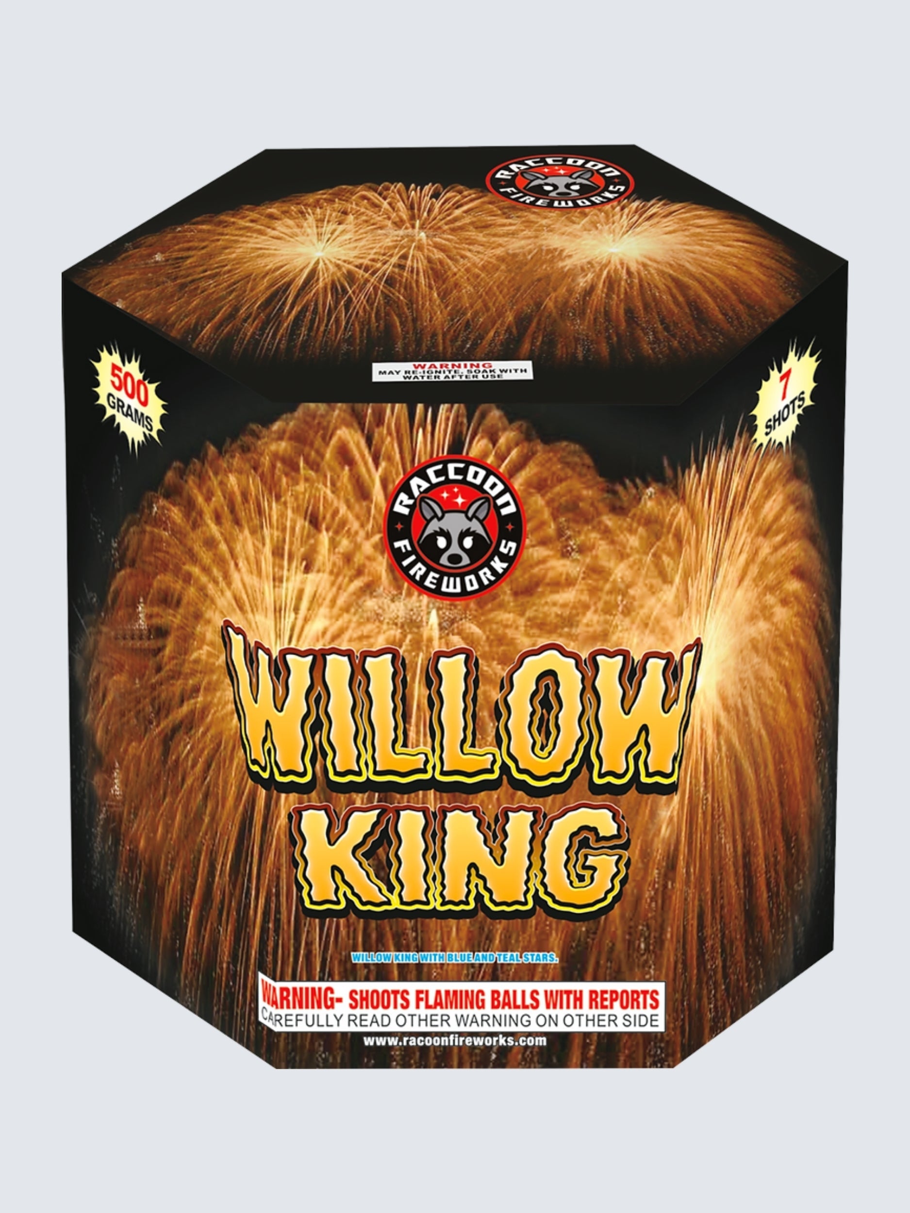 Willow King | 7 Shot Aerial Repeater by Raccoon Fireworks -Shop Online for X-tra Large Cake™ at Elite Fireworks!